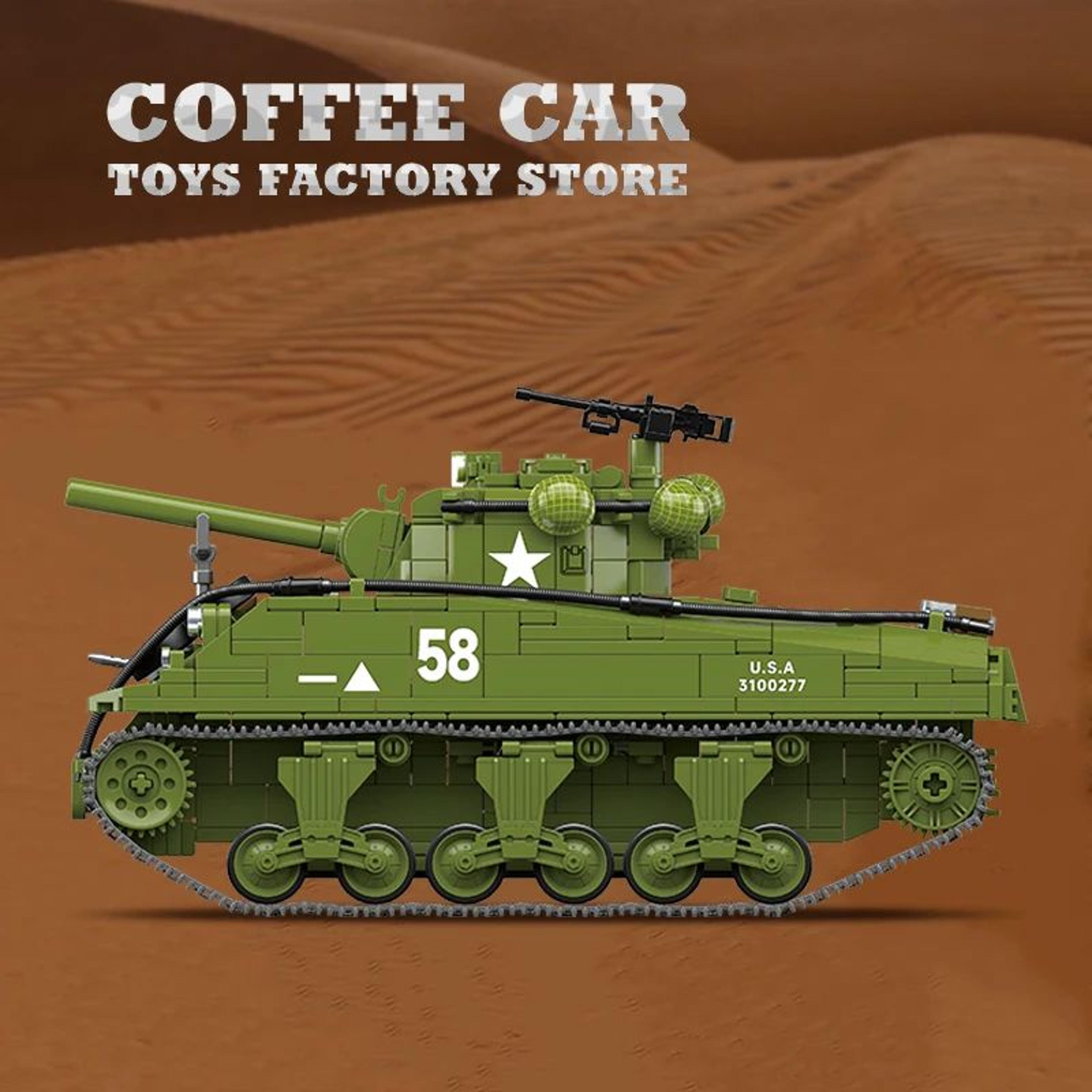 M4A3 Medium Tank Building Blocks Set WWII Military Model Toy 4