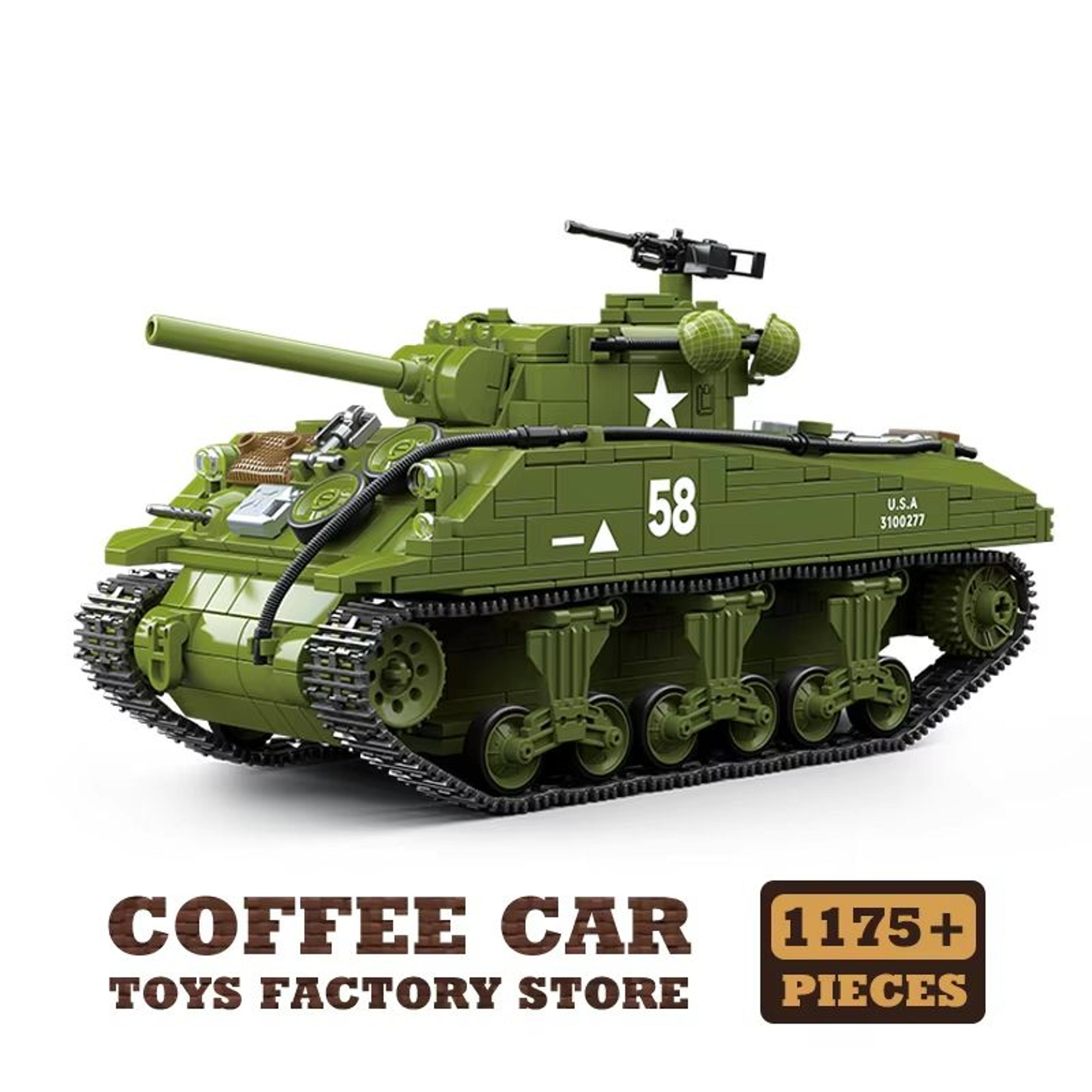 M4A3 Medium Tank Building Blocks Set WWII Military Model Toy 7