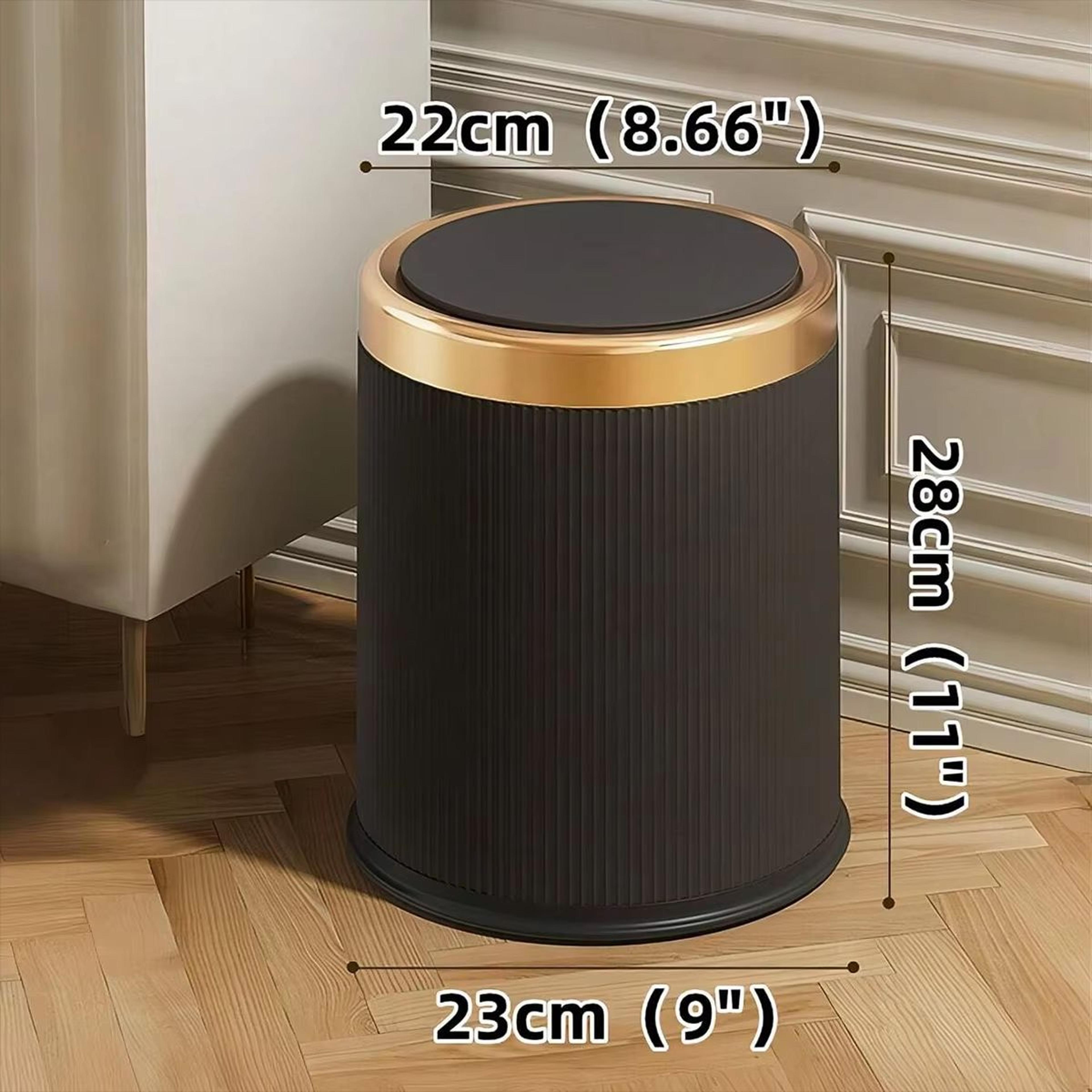 Modern White And Black DoubleLayer Trash Bin With PressTop Lid 3