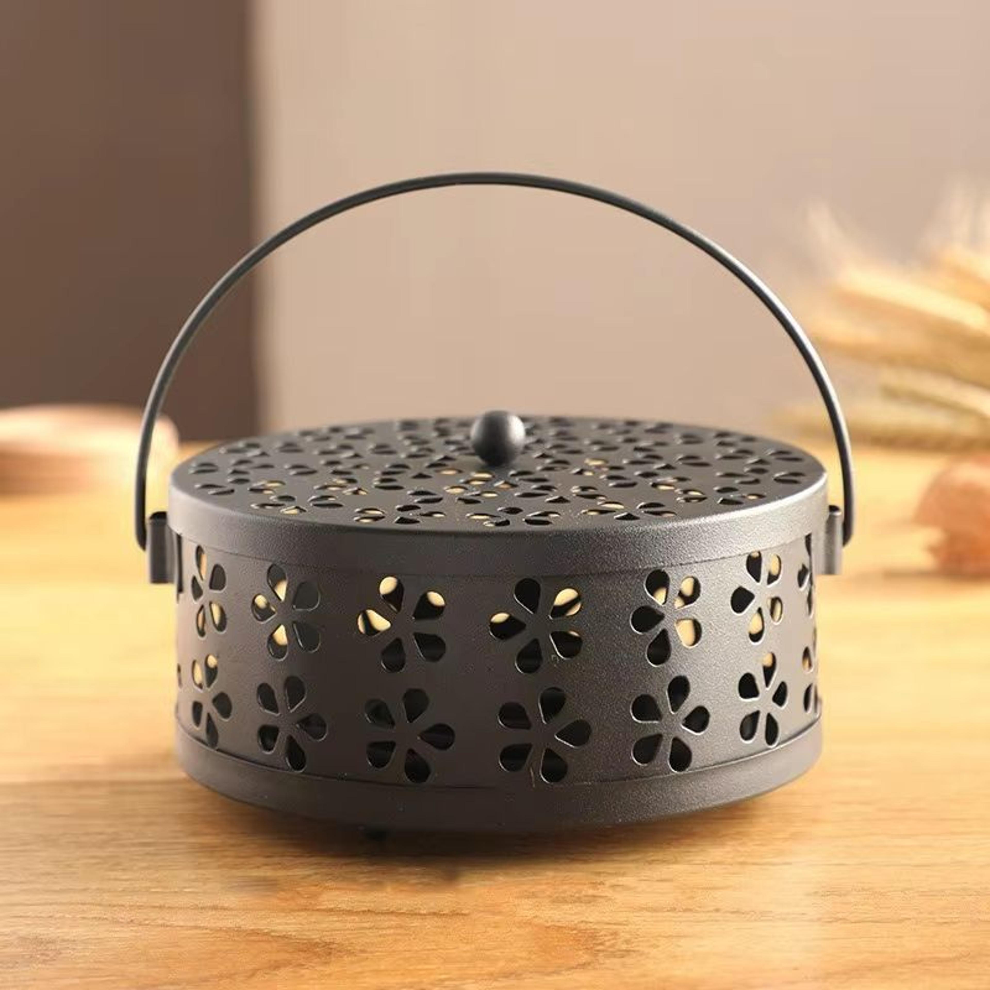 Vintage Cast Iron Mosquito Coil Holder And Incense Burner With Handle 9