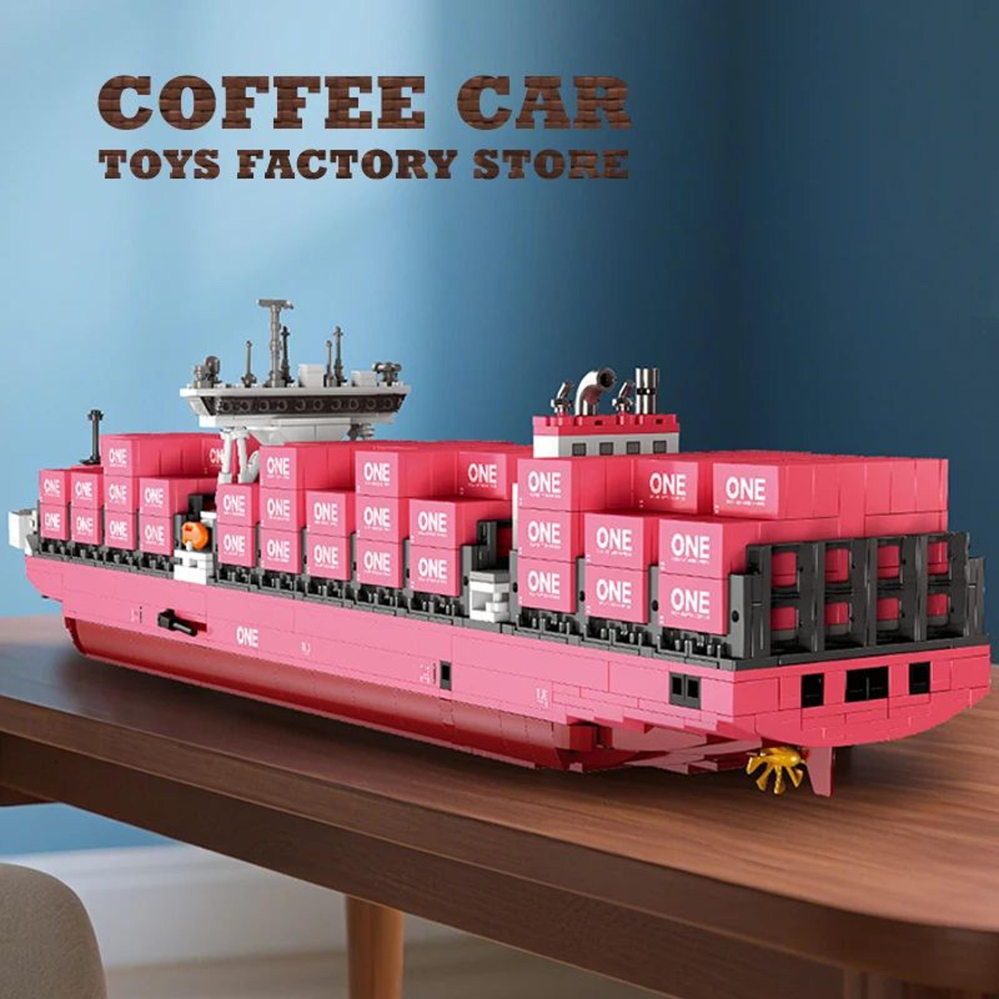 Pink Cargo Ship 1446Piece DIY 3D Bricks Puzzle And Model Kit 4