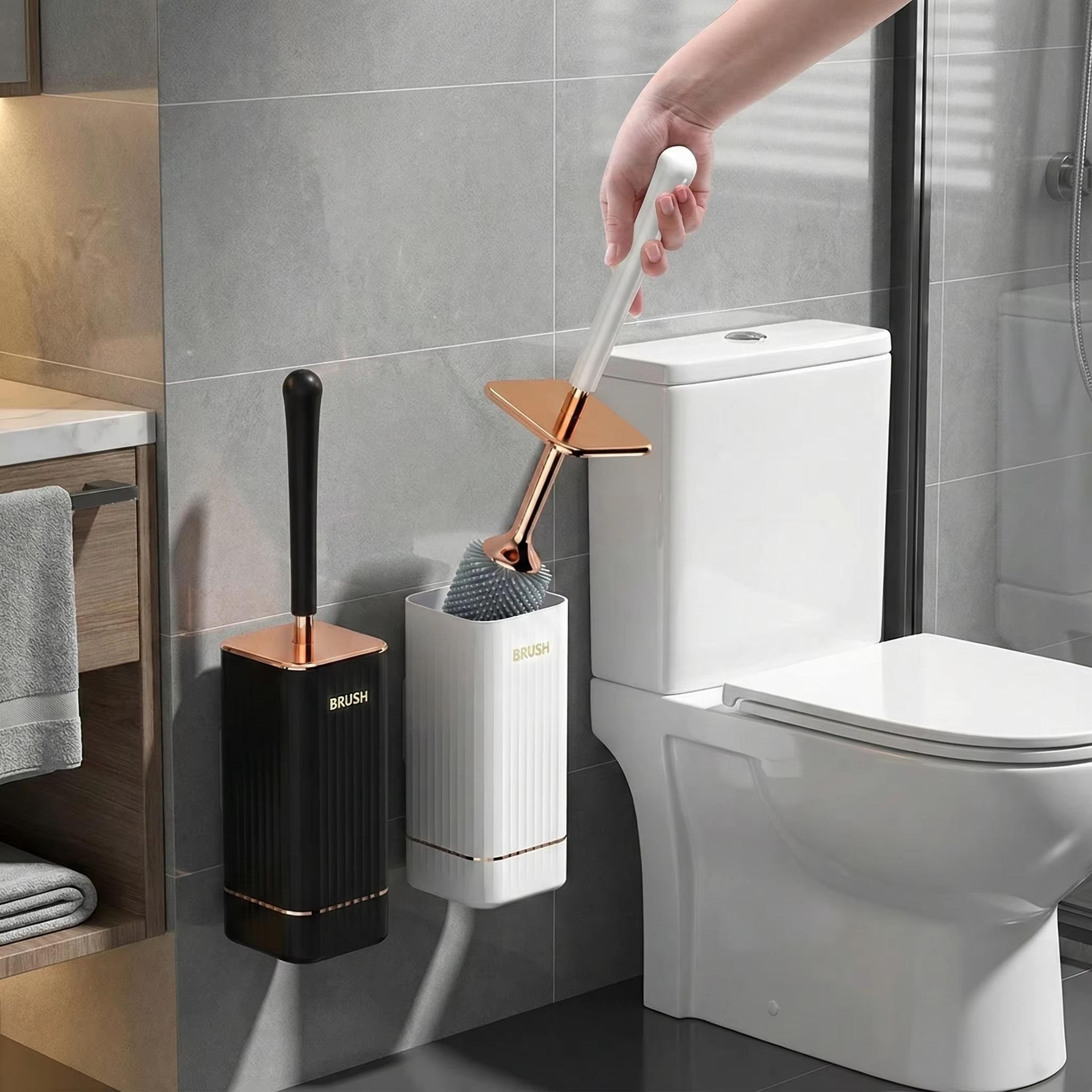 Silicone Golf LongHandle Toilet Brush With WallMounted Holder  360 Flexible Head Bathroom Cleaner S 0