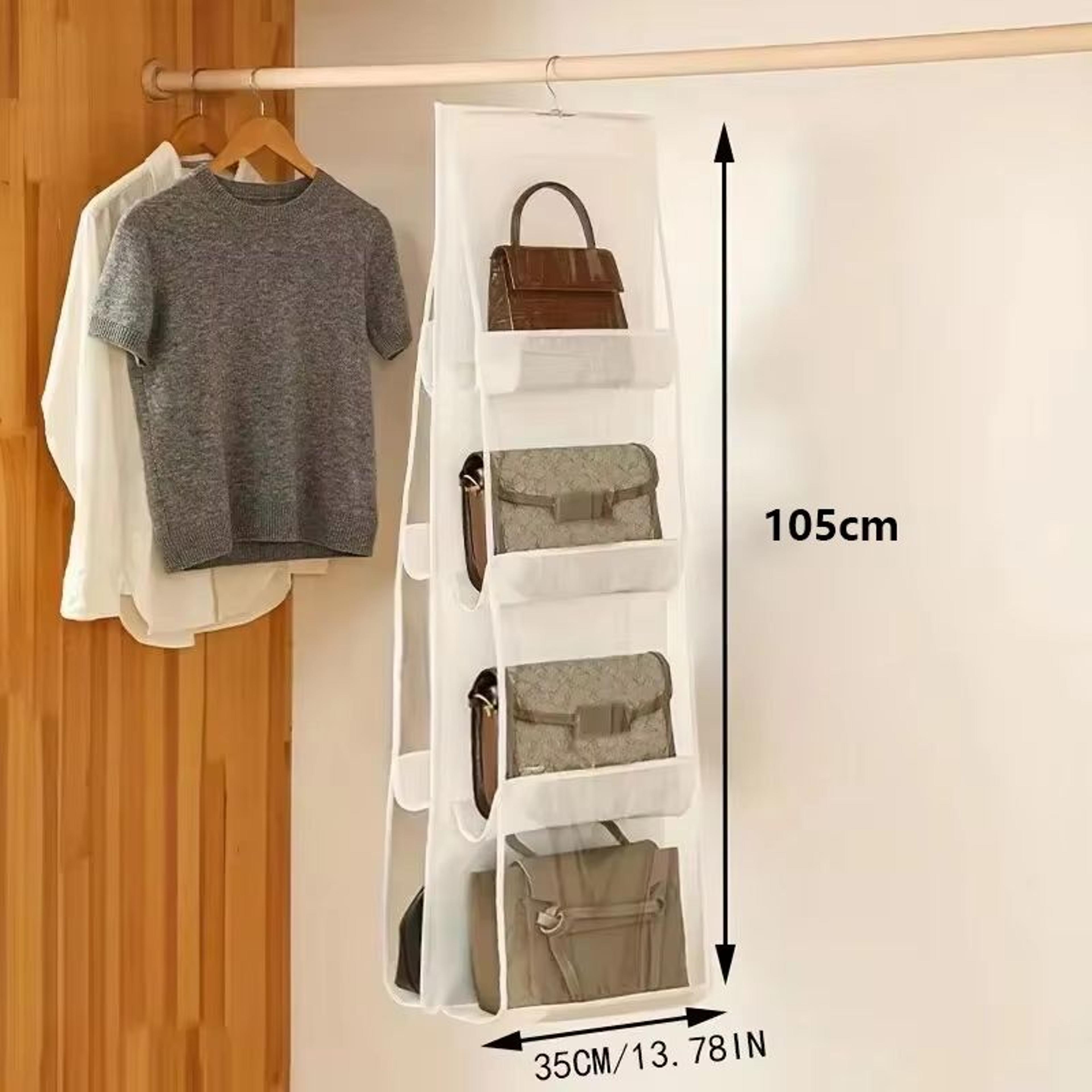 Transparent Hanging Handbag And Shoe Storage Organizer With Hanger 5