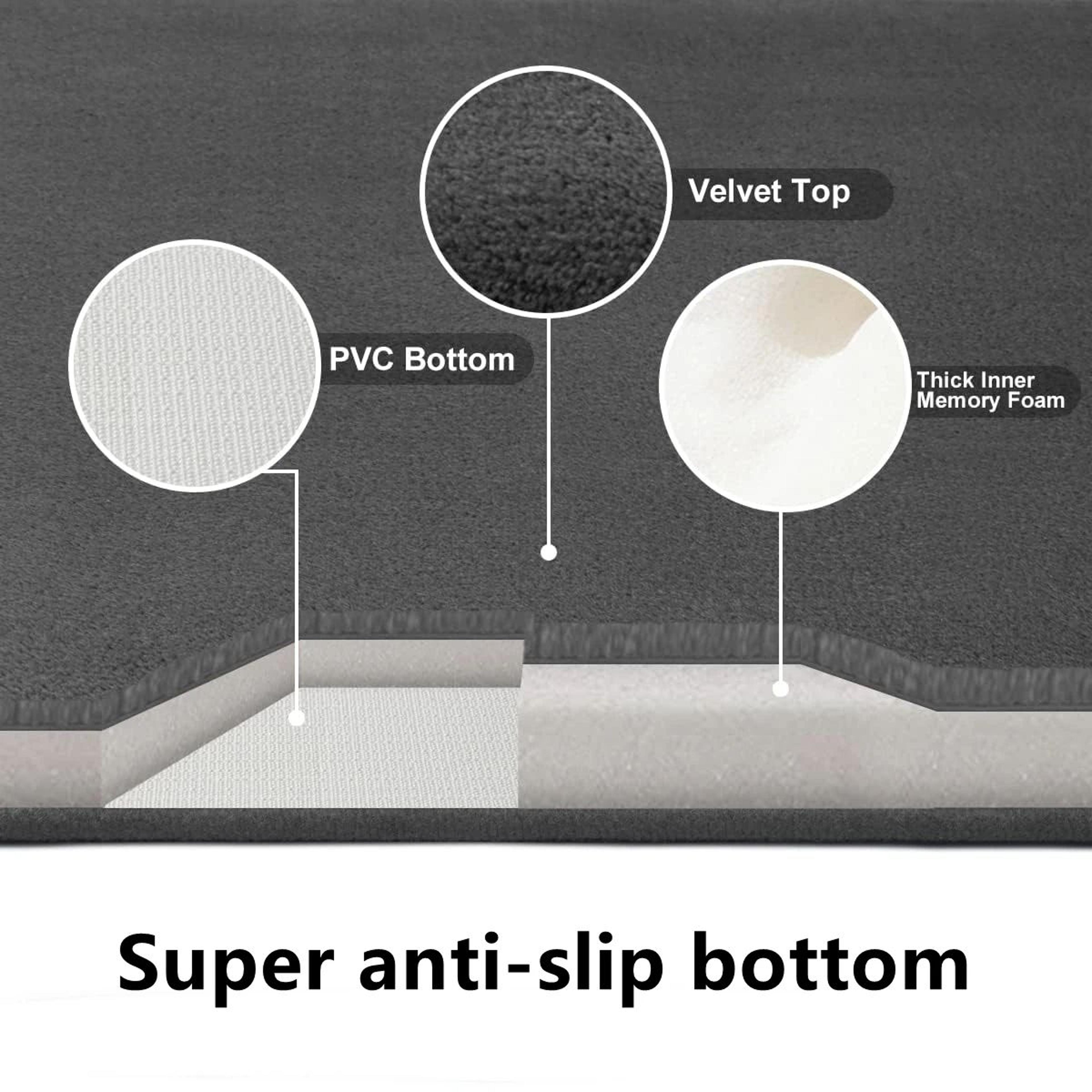 Super Absorbent Coral Velvet Bathroom Floor Mat With AntiSlip Backing 1