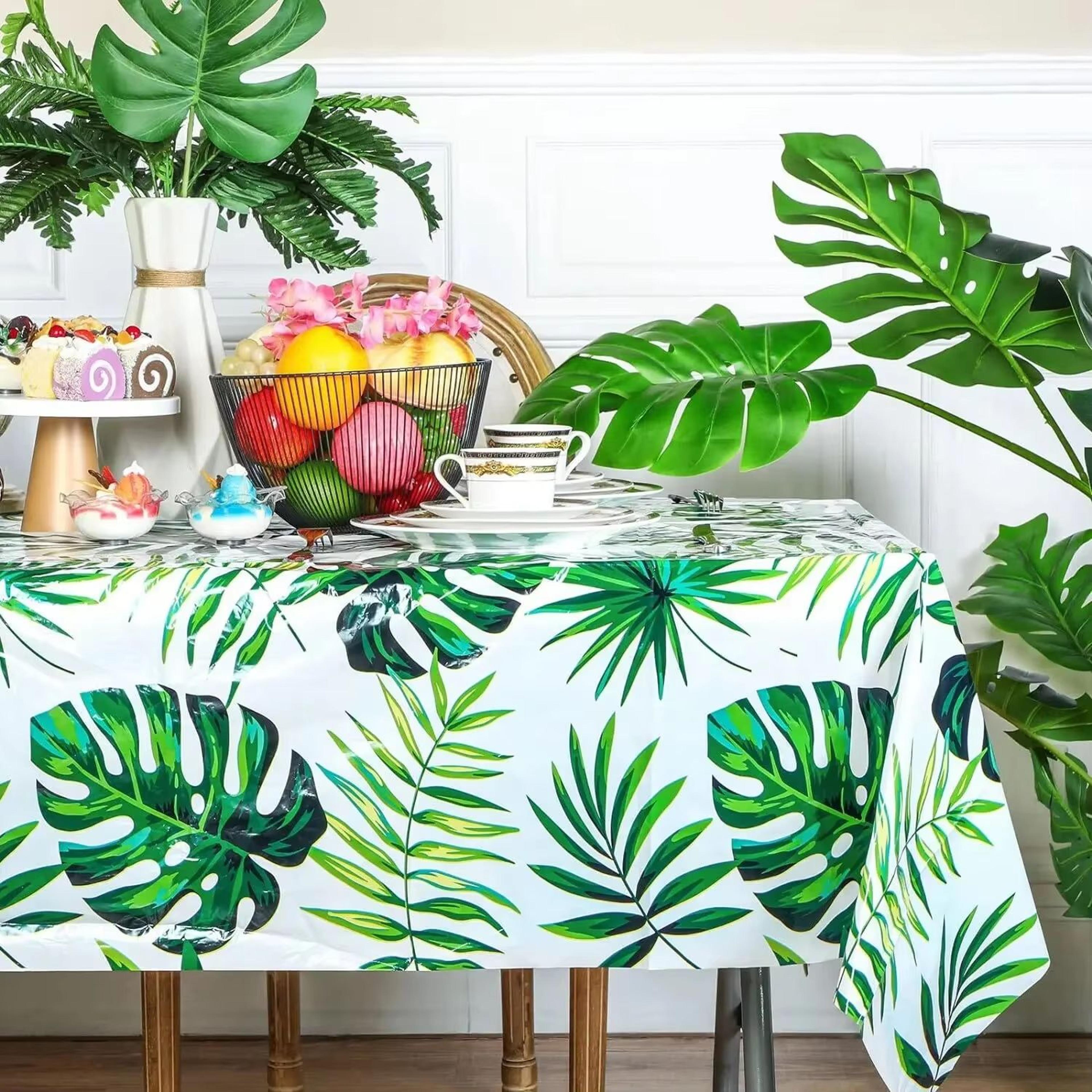 jungle palm leaf waterproof birthday party table cloth