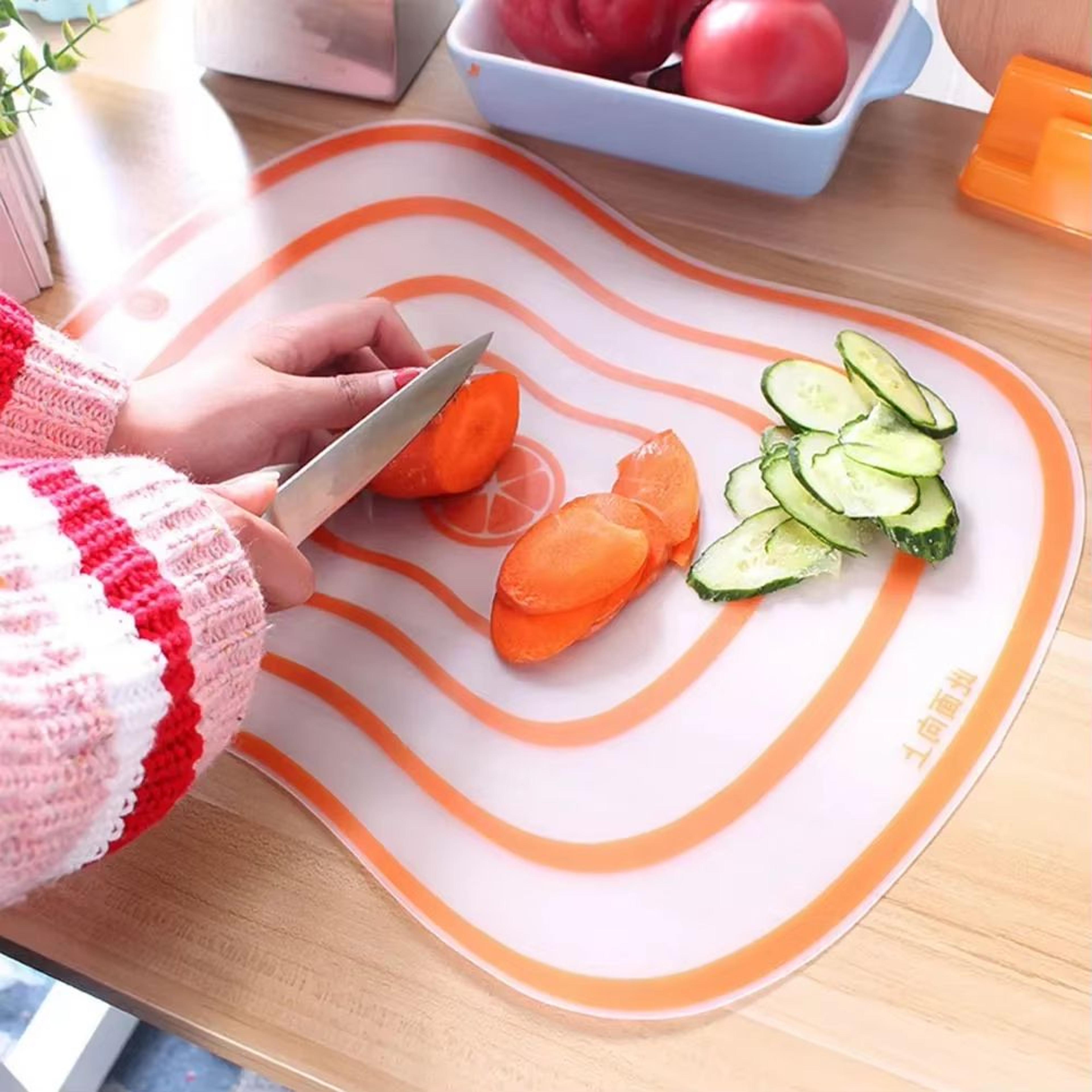 NonSlip Transparent Plastic Cutting Board For Kitchen Vegetable And Meat Prep 0
