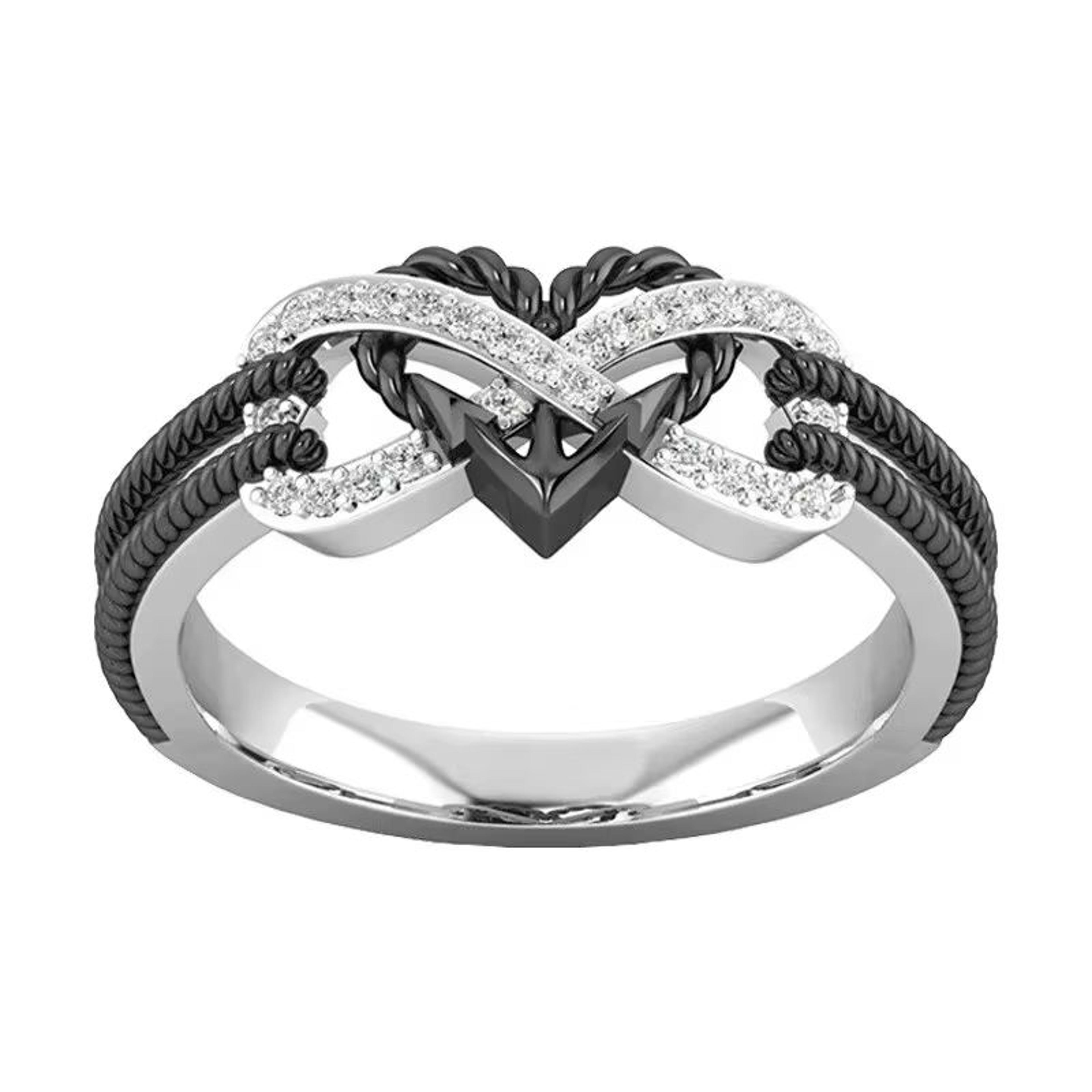 Stainless Steel Celtic Dragon And Heart Zircon Couple Ring Set For Men And Women 3