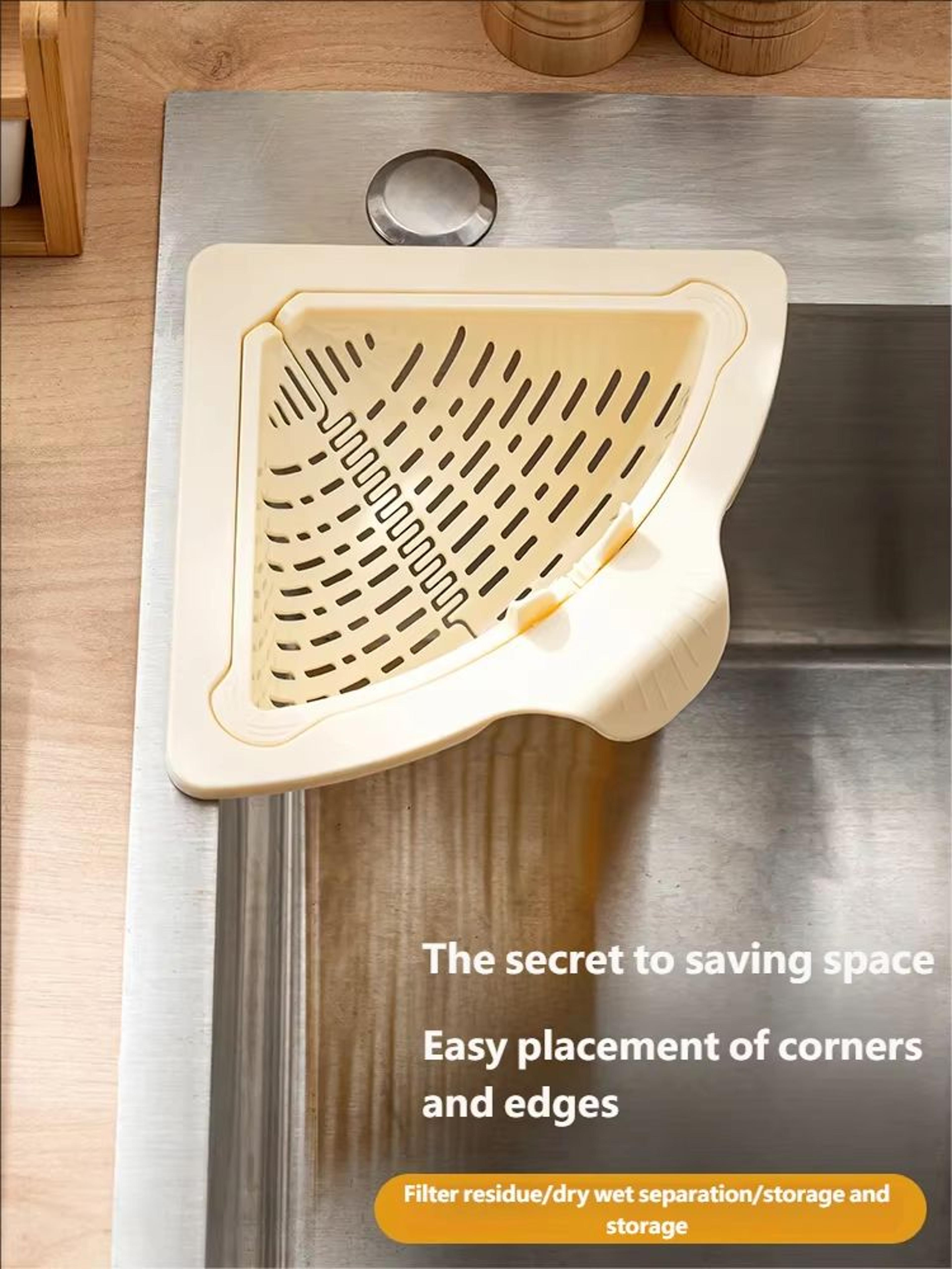 Suction Cup Corner Sink Strainer Basket For Kitchen Storage And Drain Protection 2
