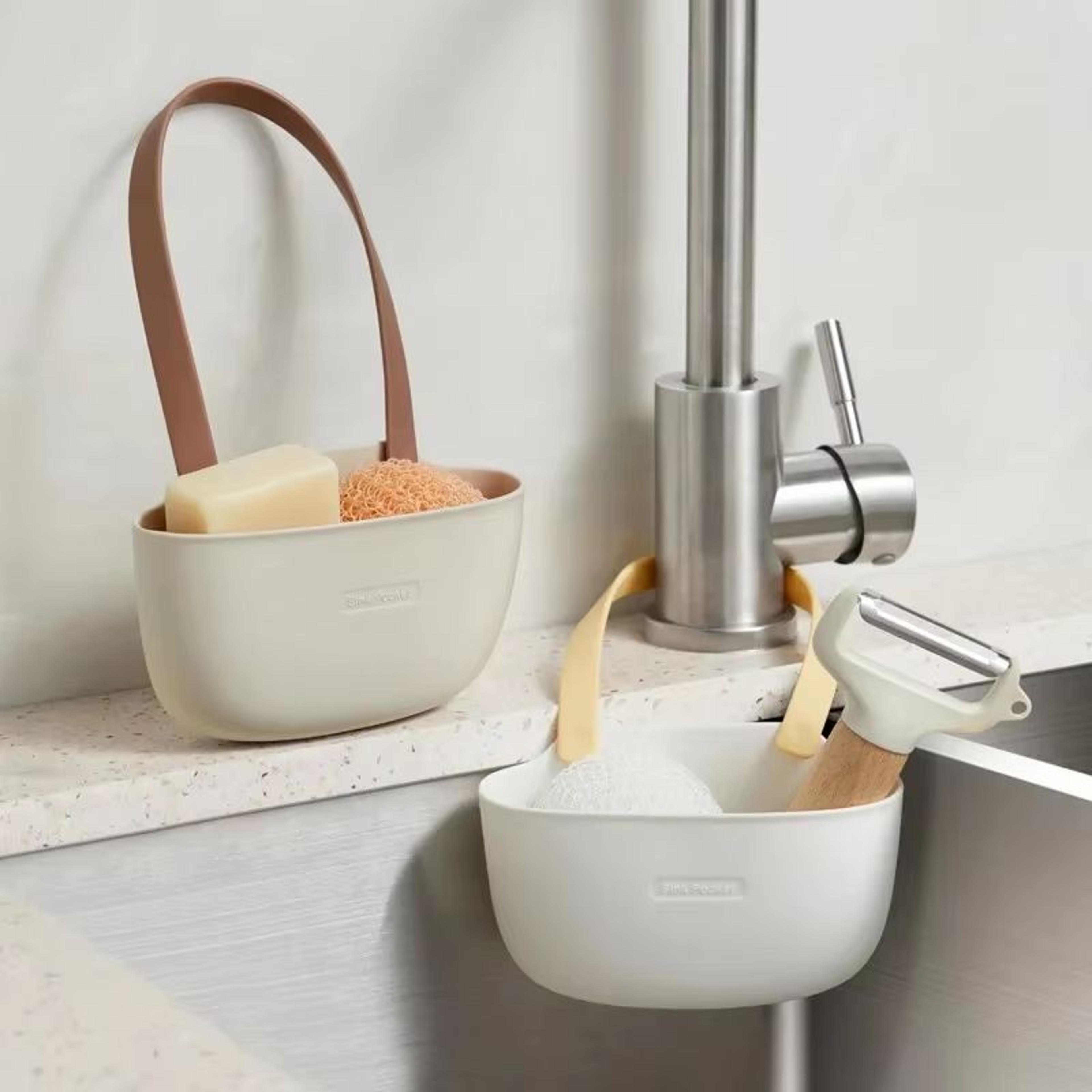 Kitchen Sink Sponge And Soap Holder Drain Basket Organizer 0