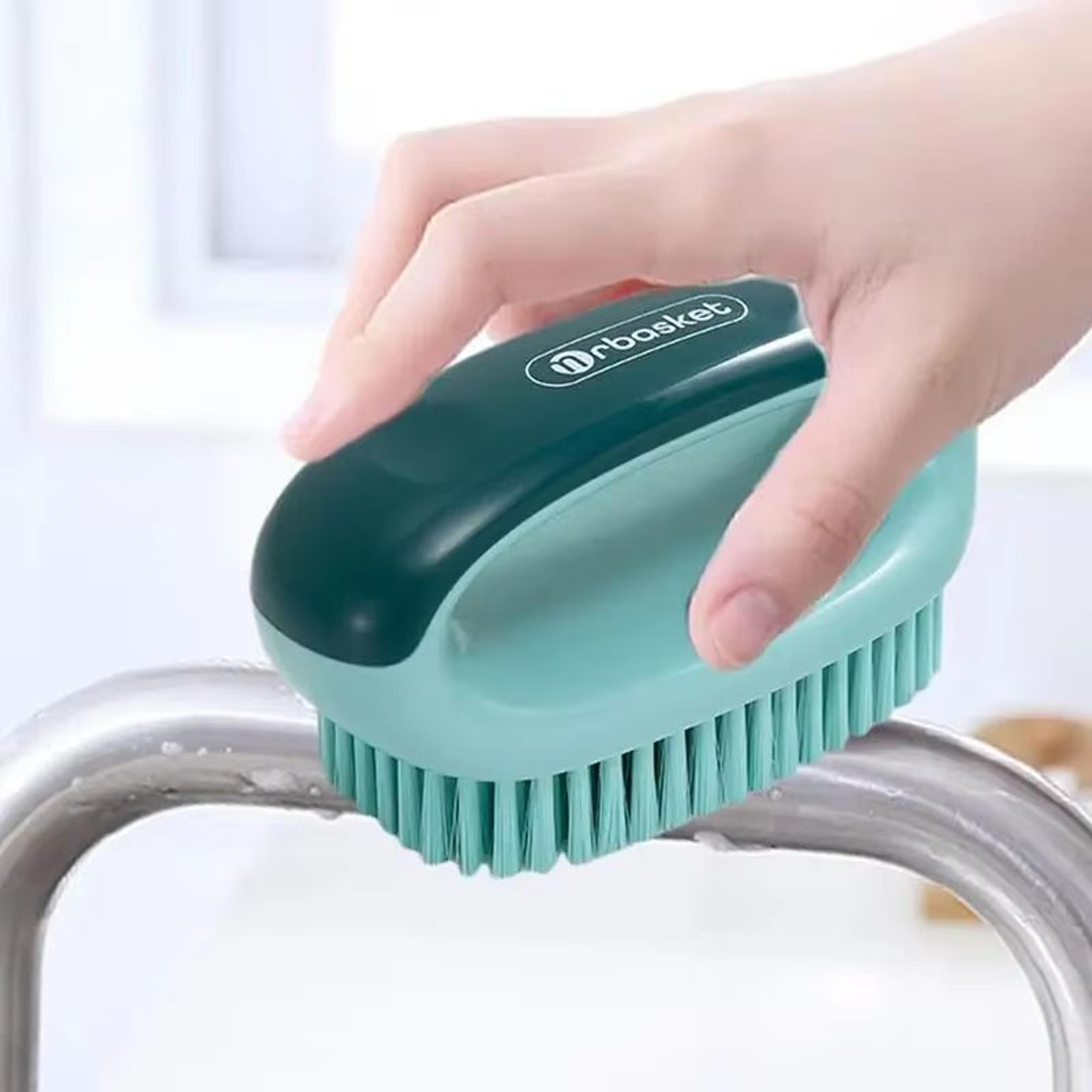 Soft Bristle AntiSlip Shoe And Laundry Cleaning Brush With Hangable Handle 3