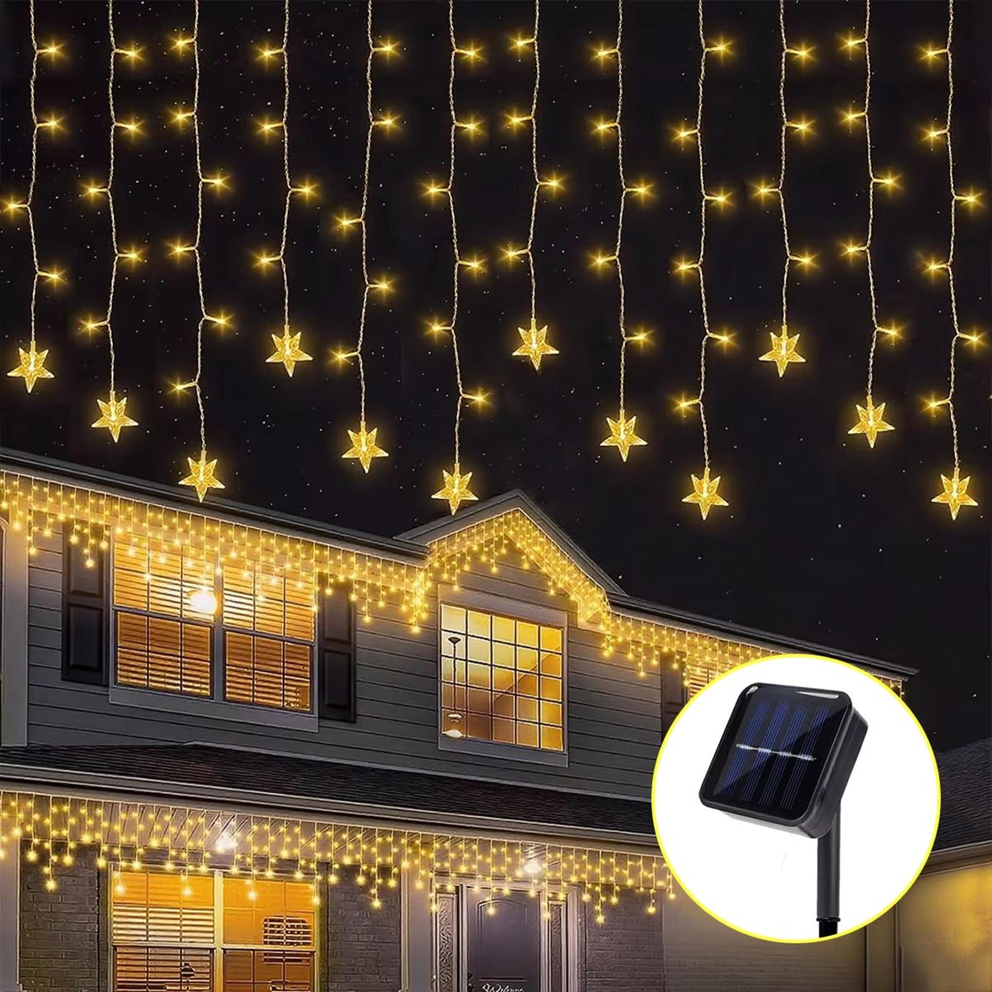 96LED Solar Ice Crystal String Lights Outdoor Fairy Lights For Garden Wedding Party 6