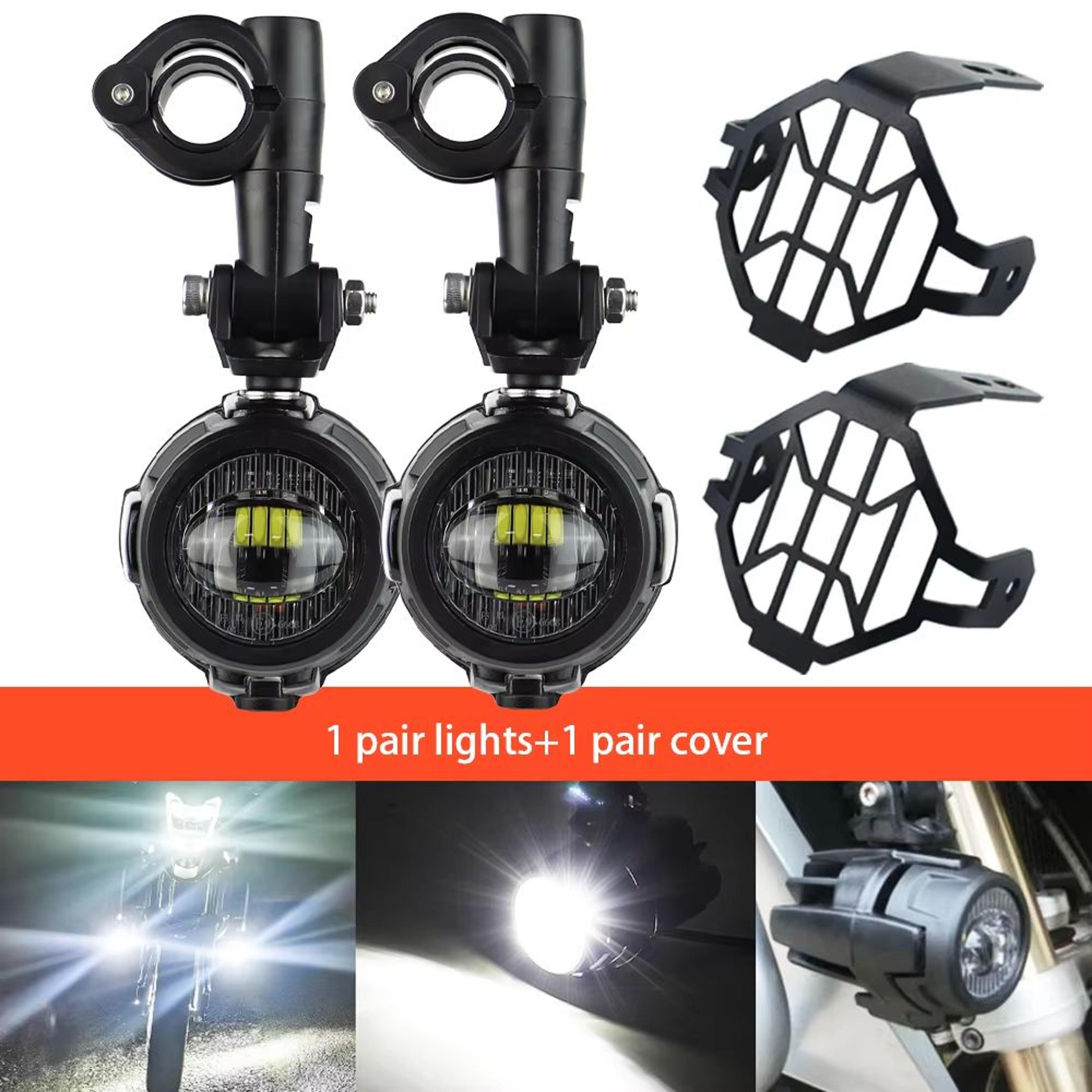 40W LED Motorcycle Auxiliary Spot Driving Fog Lights 6000K Universal For R1200GS F800GS K1600 11