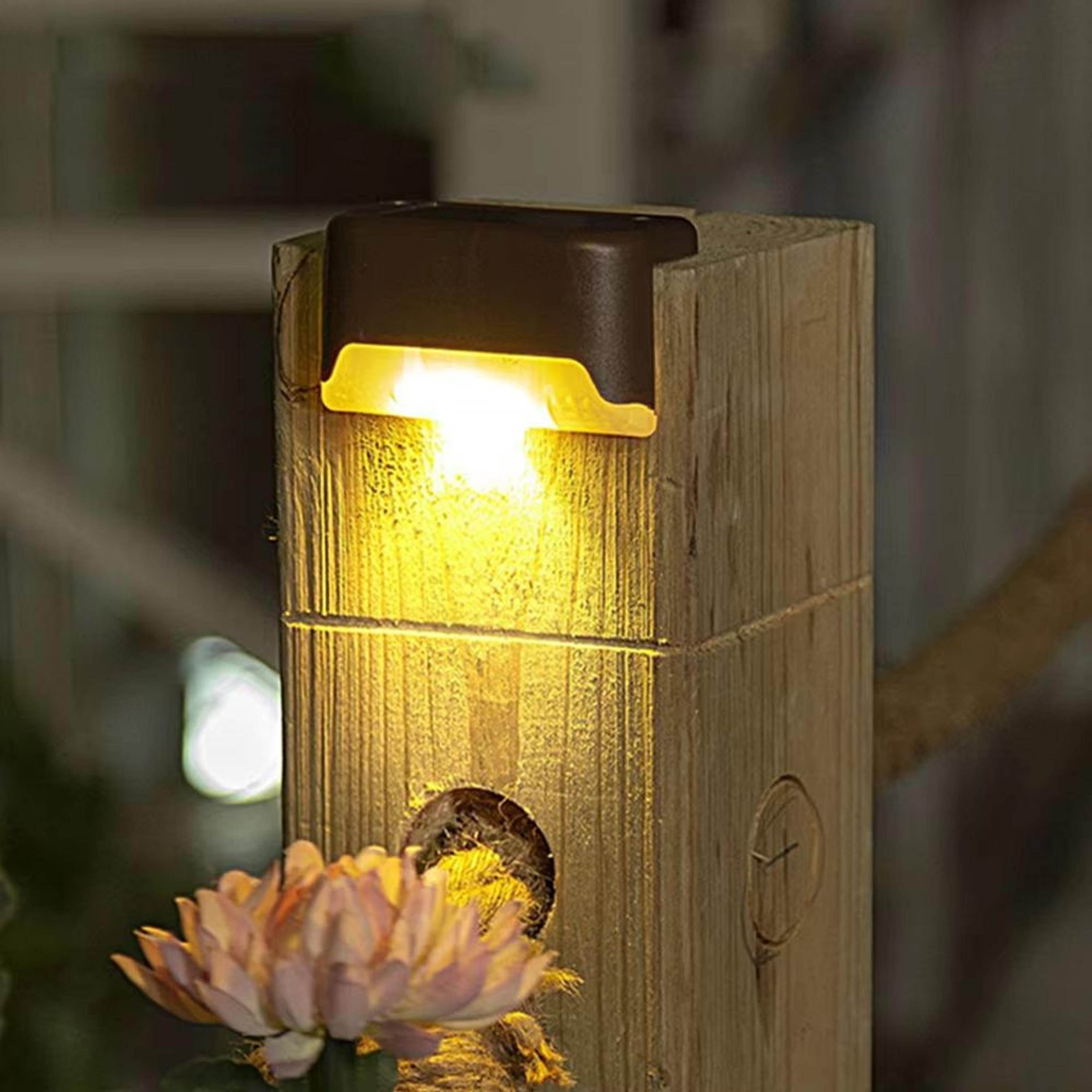 Solar Warm White Super Bright Outdoor Step And Fence LED Lights IP65 Waterproof Garden Patio Wall L 2