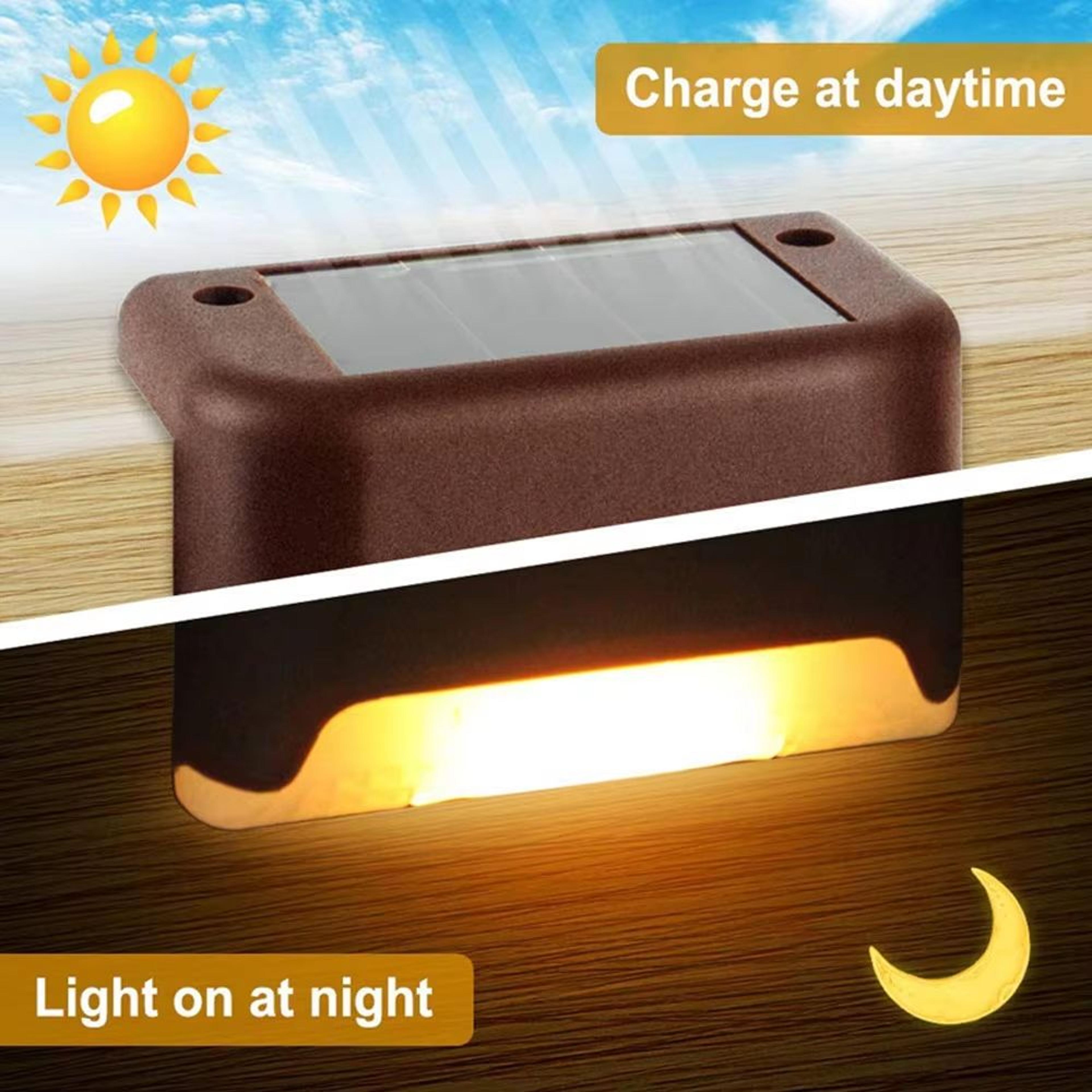 Solar Warm White Super Bright Outdoor Step And Fence LED Lights IP65 Waterproof Garden Patio Wall L 3