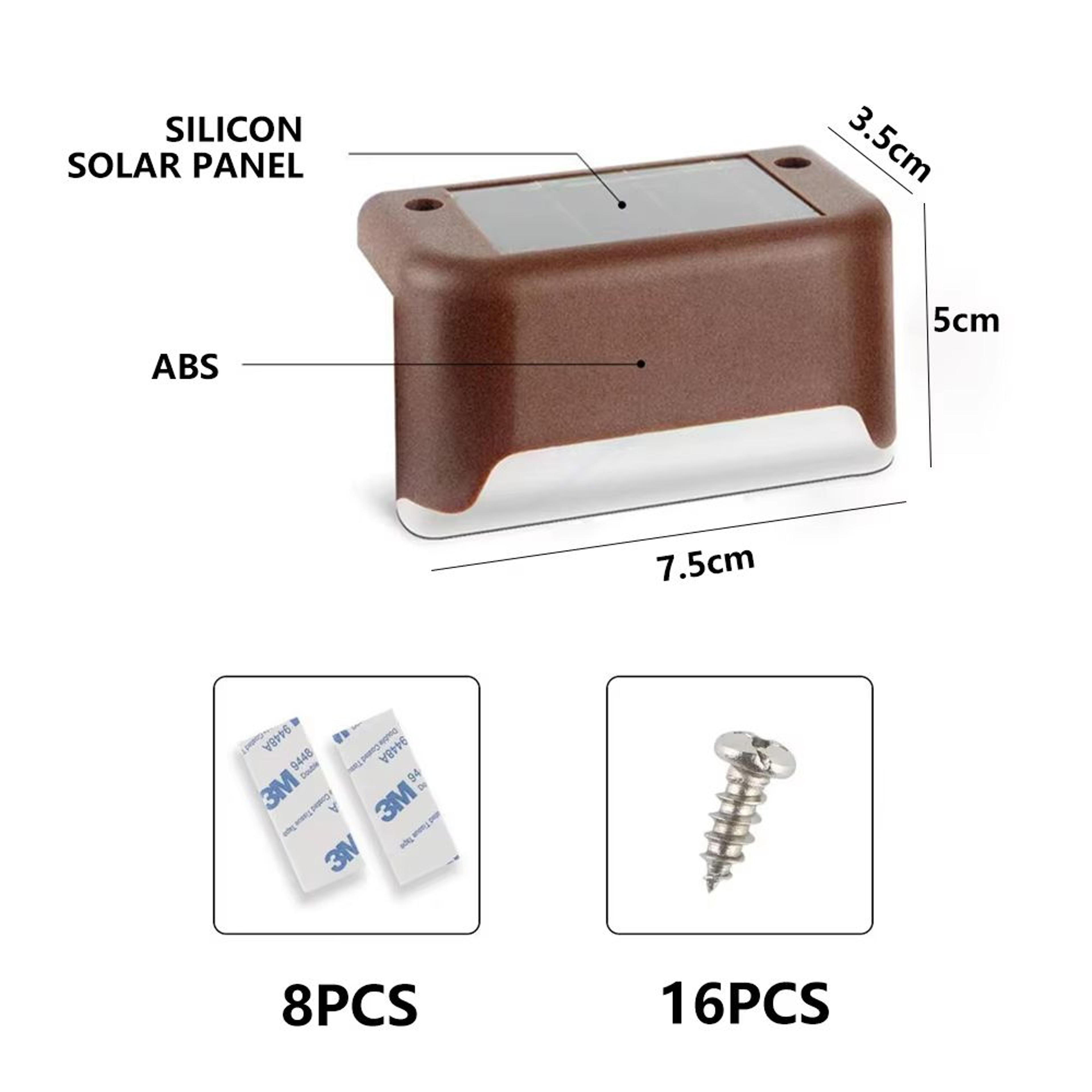 Solar Warm White Super Bright Outdoor Step And Fence LED Lights IP65 Waterproof Garden Patio Wall L 5