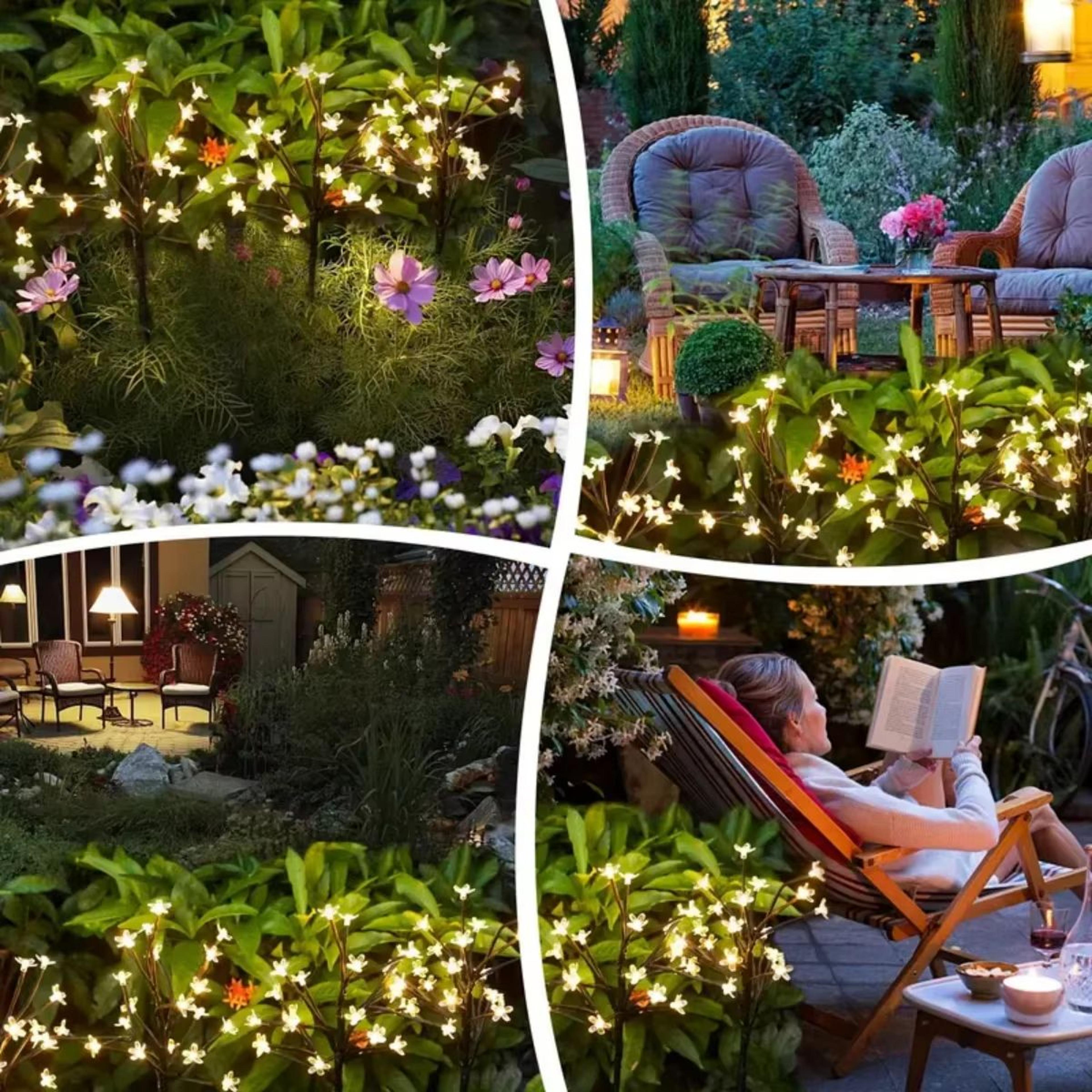 Solar 35M 120LED Cherry Blossom Tree Branch Lights Outdoor Waterproof Fairy Atmosphere Night Lights 5