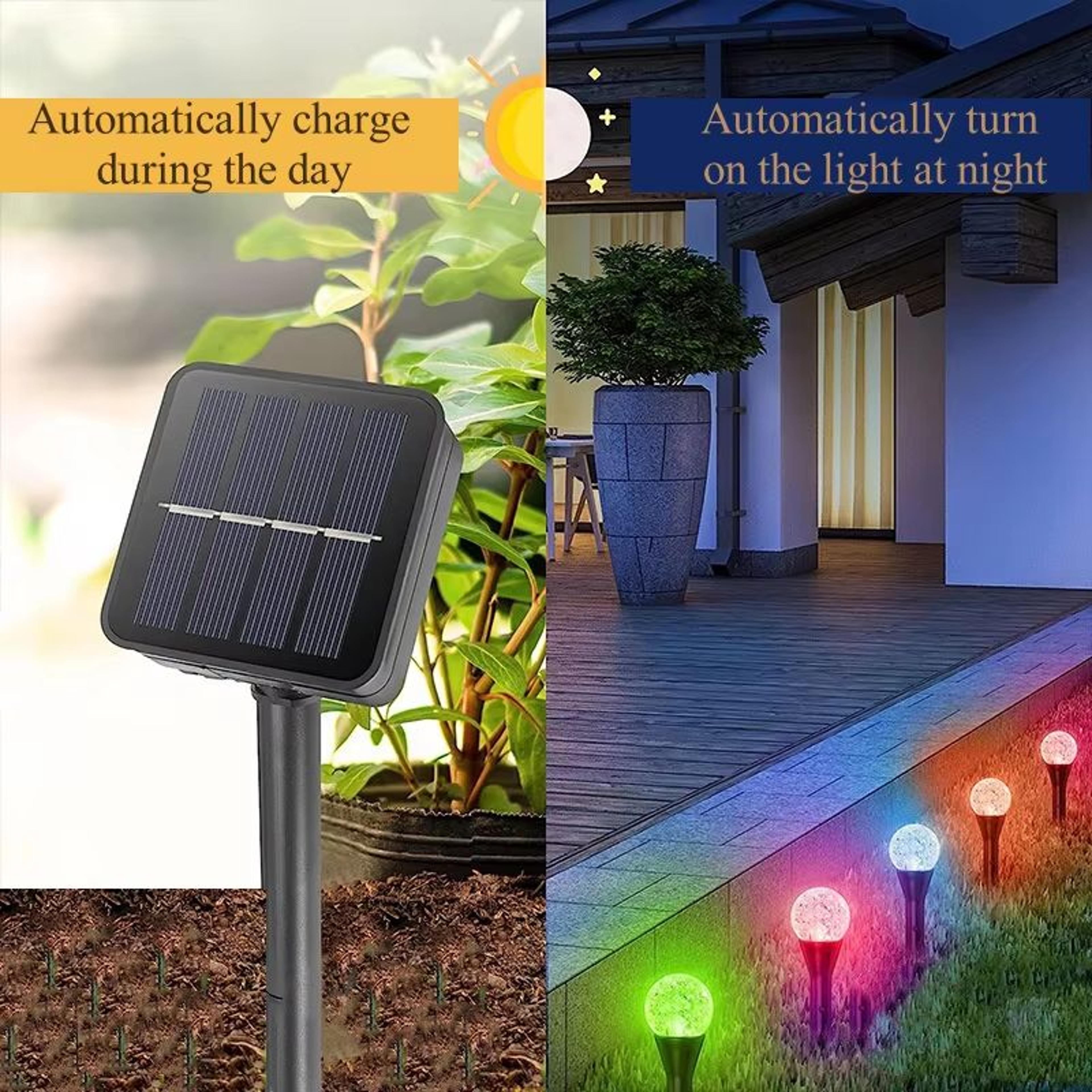 Solar RGB LED Bubble Ball Lights Outdoor 8Mode Waterproof Passage Lawn  Garden Lighting 3