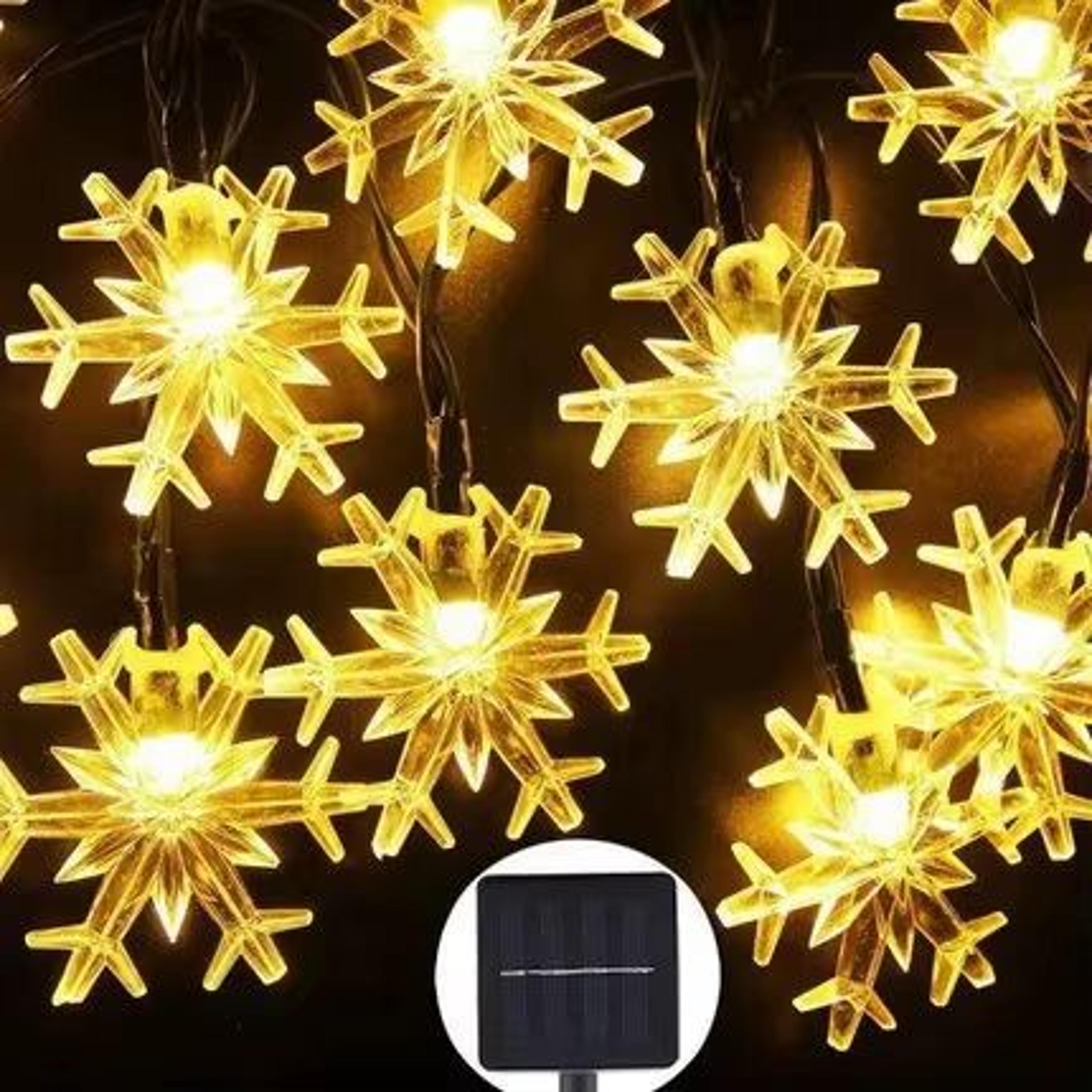 Solar LED Snowflake Fairy String Lights Outdoor 8Mode Waterproof Garden Patio Christmas Tree Party  3