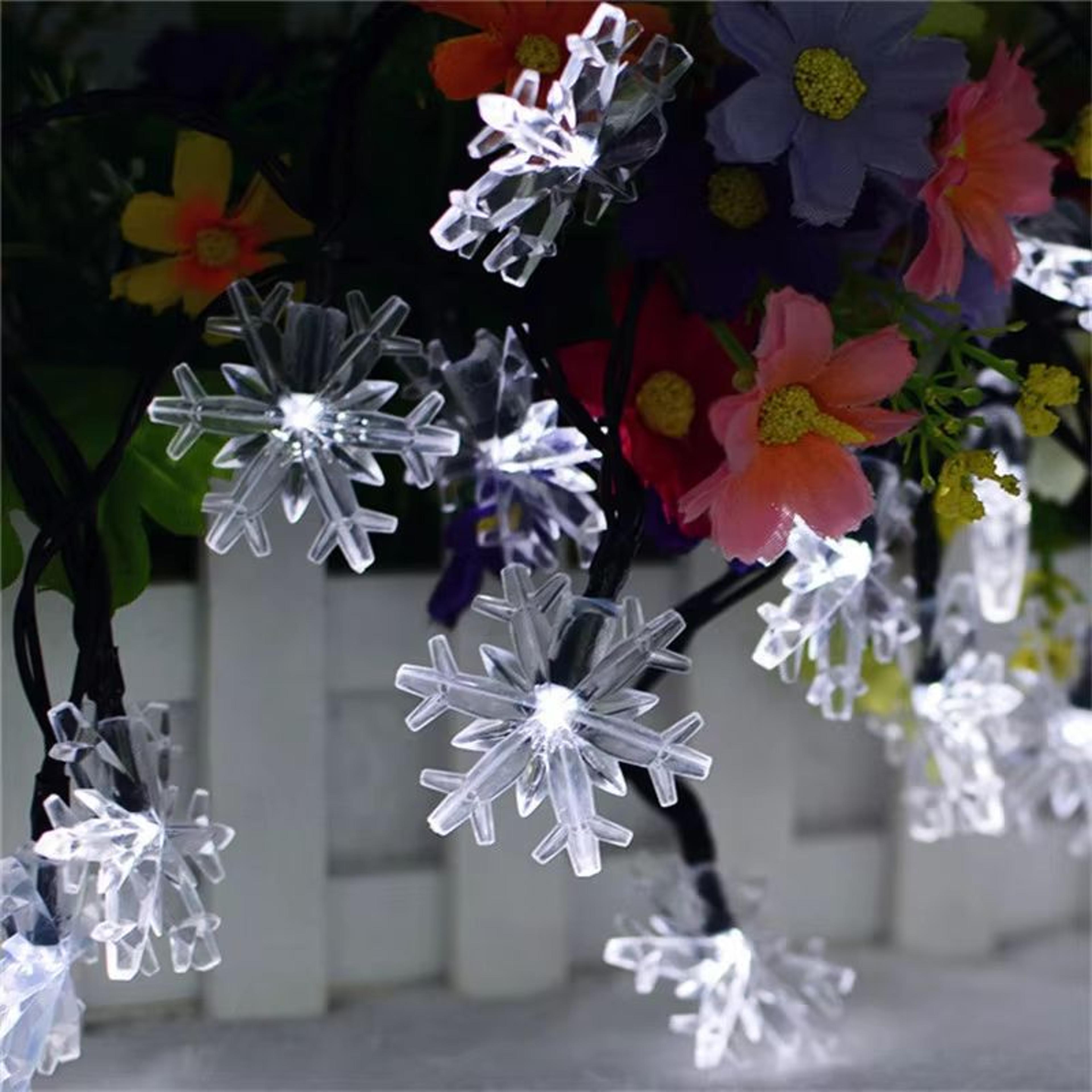 Solar LED Snowflake Fairy String Lights Outdoor 8Mode Waterproof Garden Patio Christmas Tree Party  5