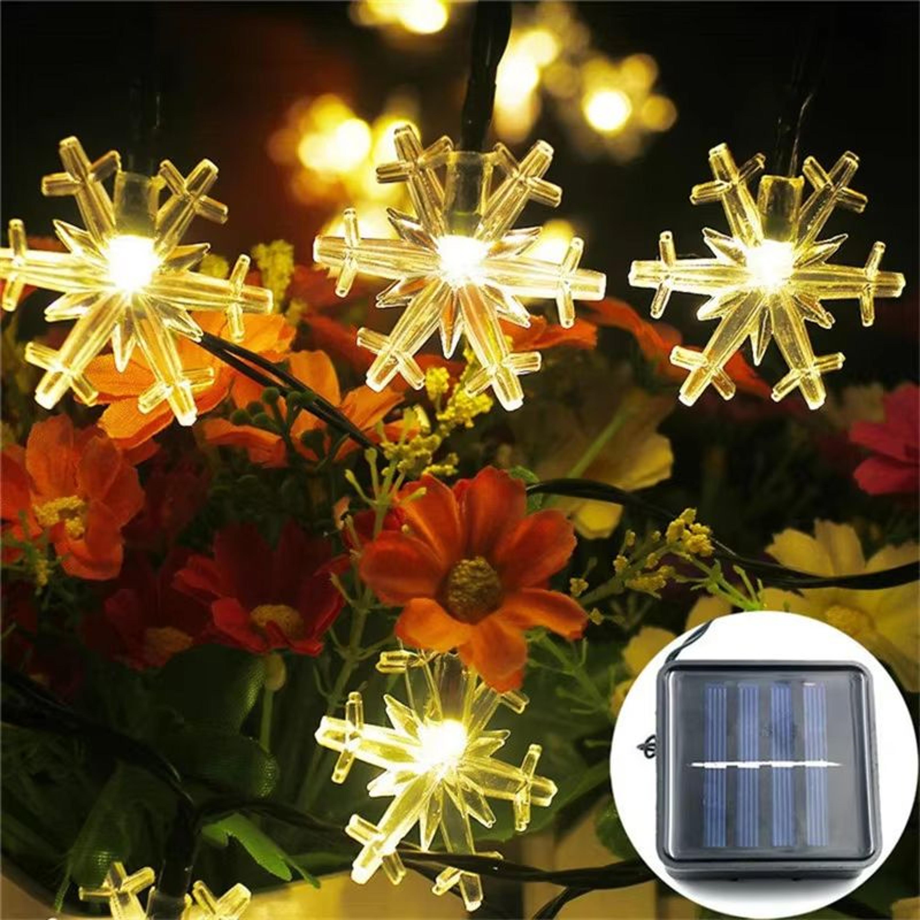 Solar LED Snowflake Fairy String Lights Outdoor 8Mode Waterproof Garden Patio Christmas Tree Party  7