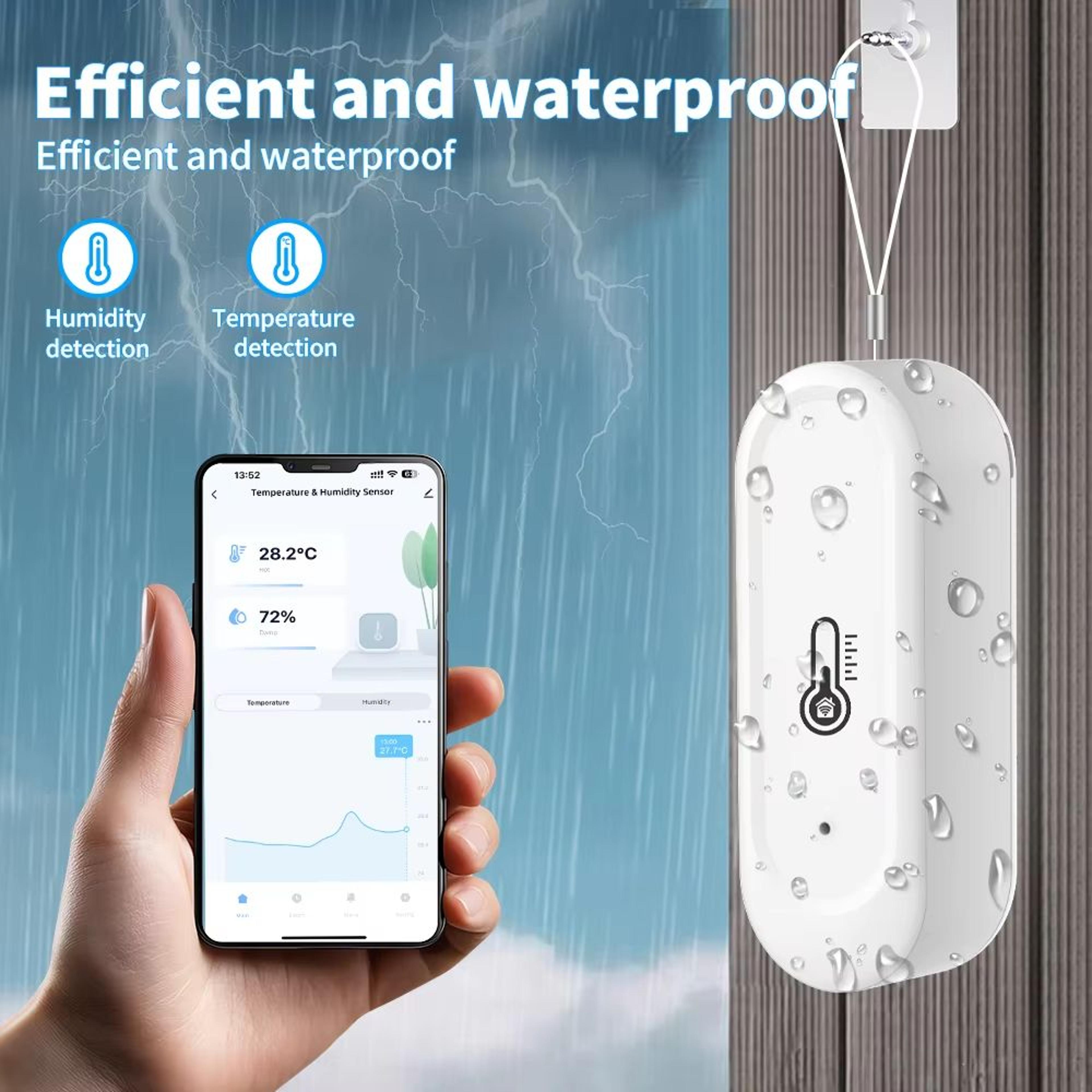 Smart Outdoor Temperature And Humidity Sensor With WiFi Zigbee And App Control 3