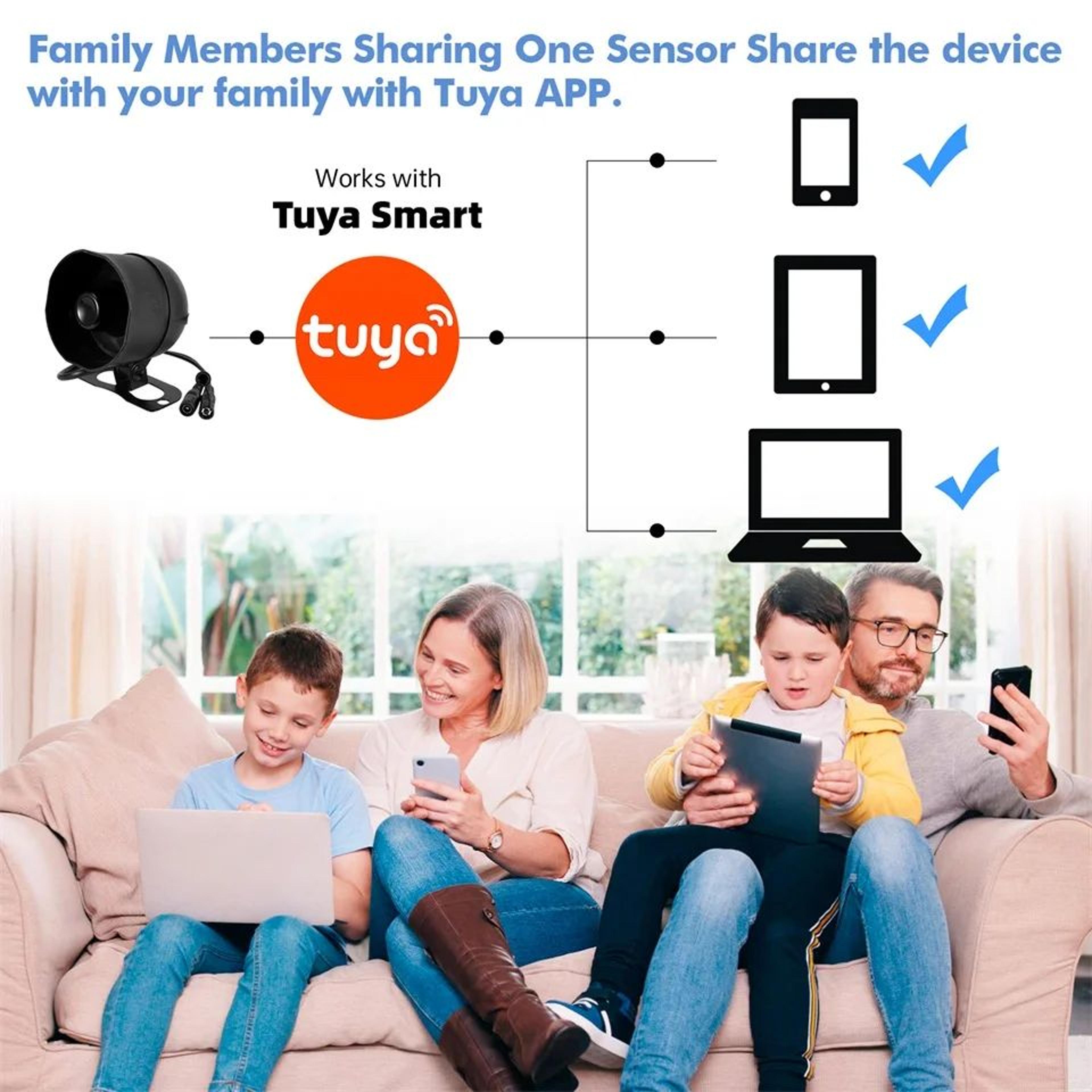KERUI Smart Tuya WiFi Home Alarm System With 120dB Siren Motion  Door Sensors 4
