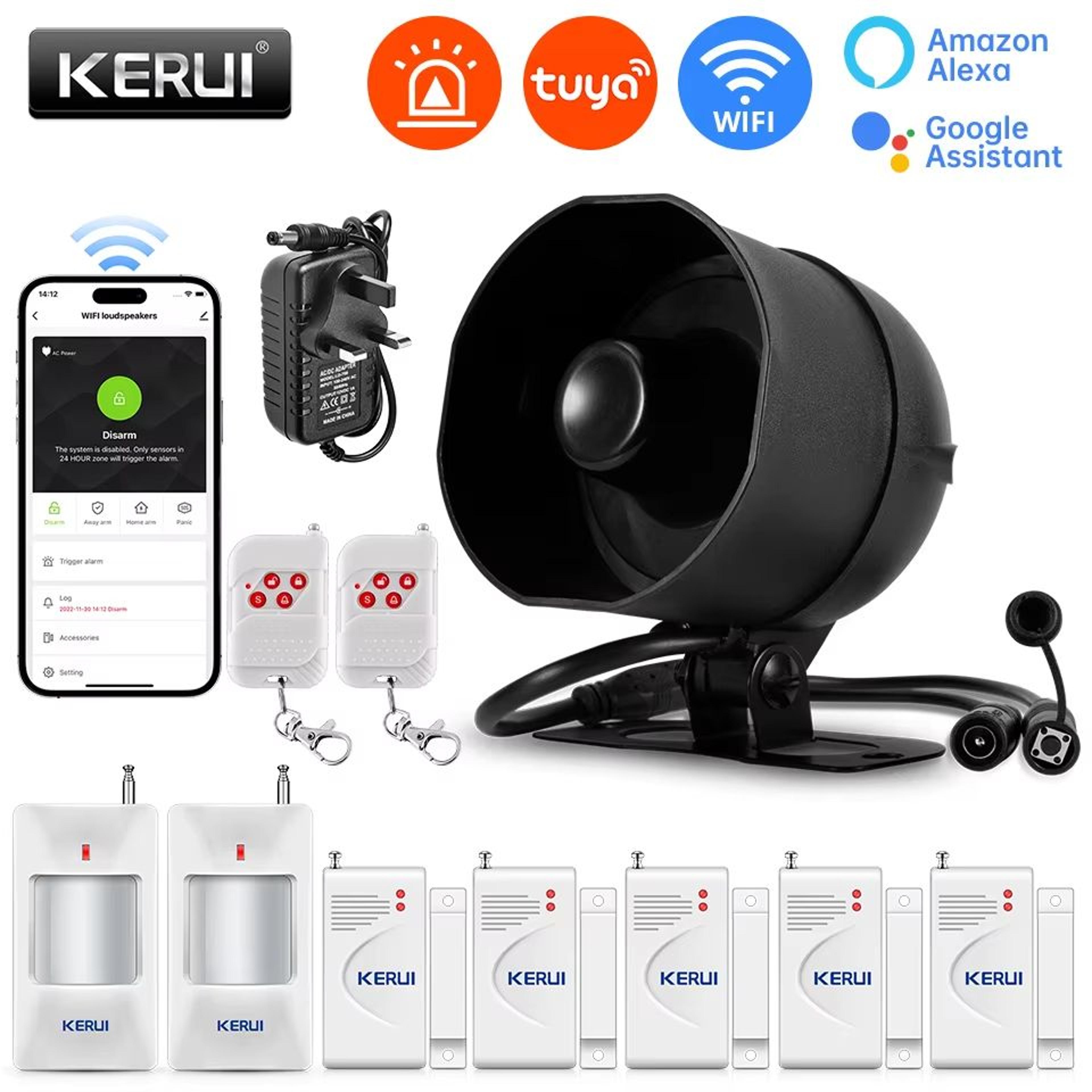 KERUI Smart Tuya WiFi Home Alarm System With 120dB Siren Motion  Door Sensors 7
