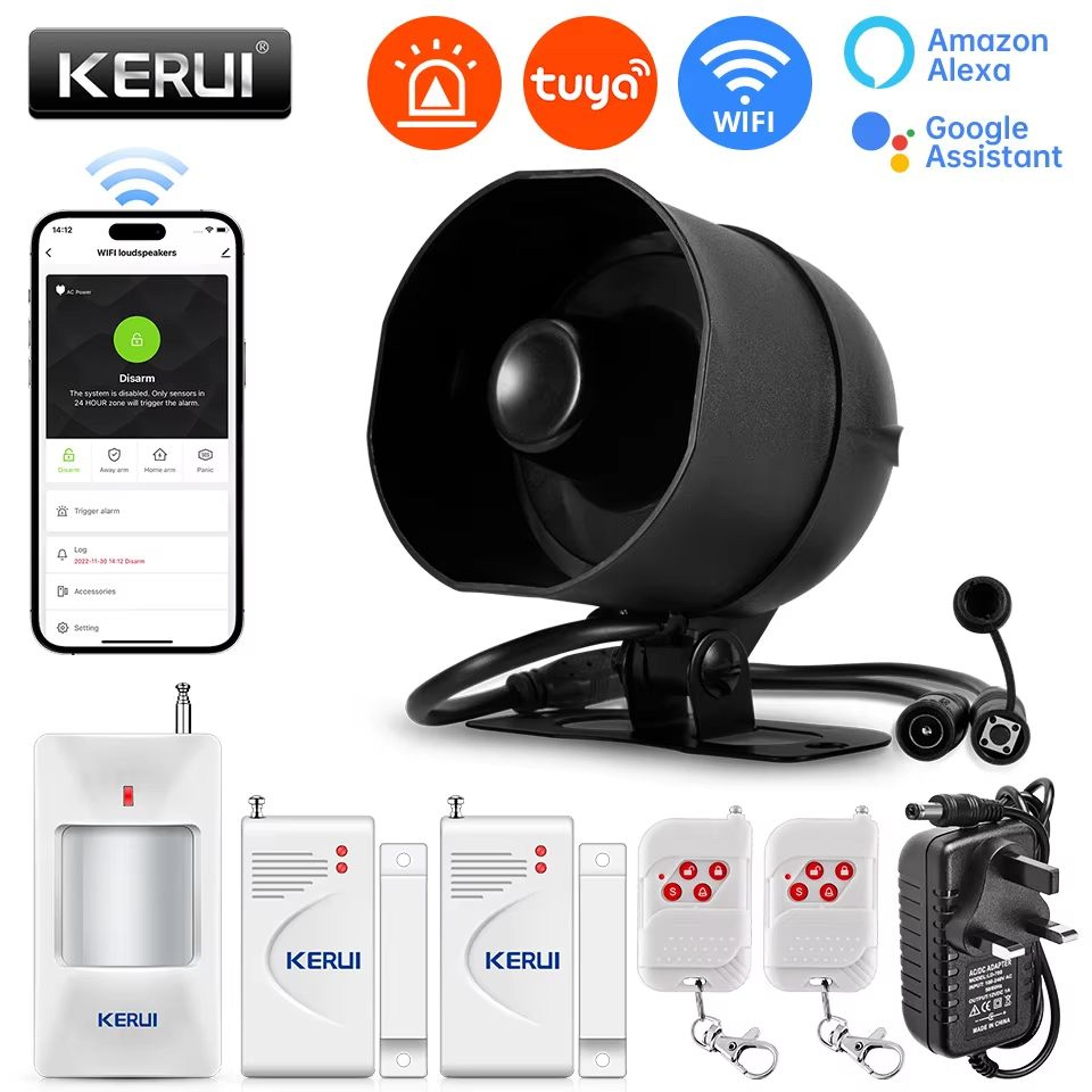 KERUI Smart Tuya WiFi Home Alarm System With 120dB Siren Motion  Door Sensors 8