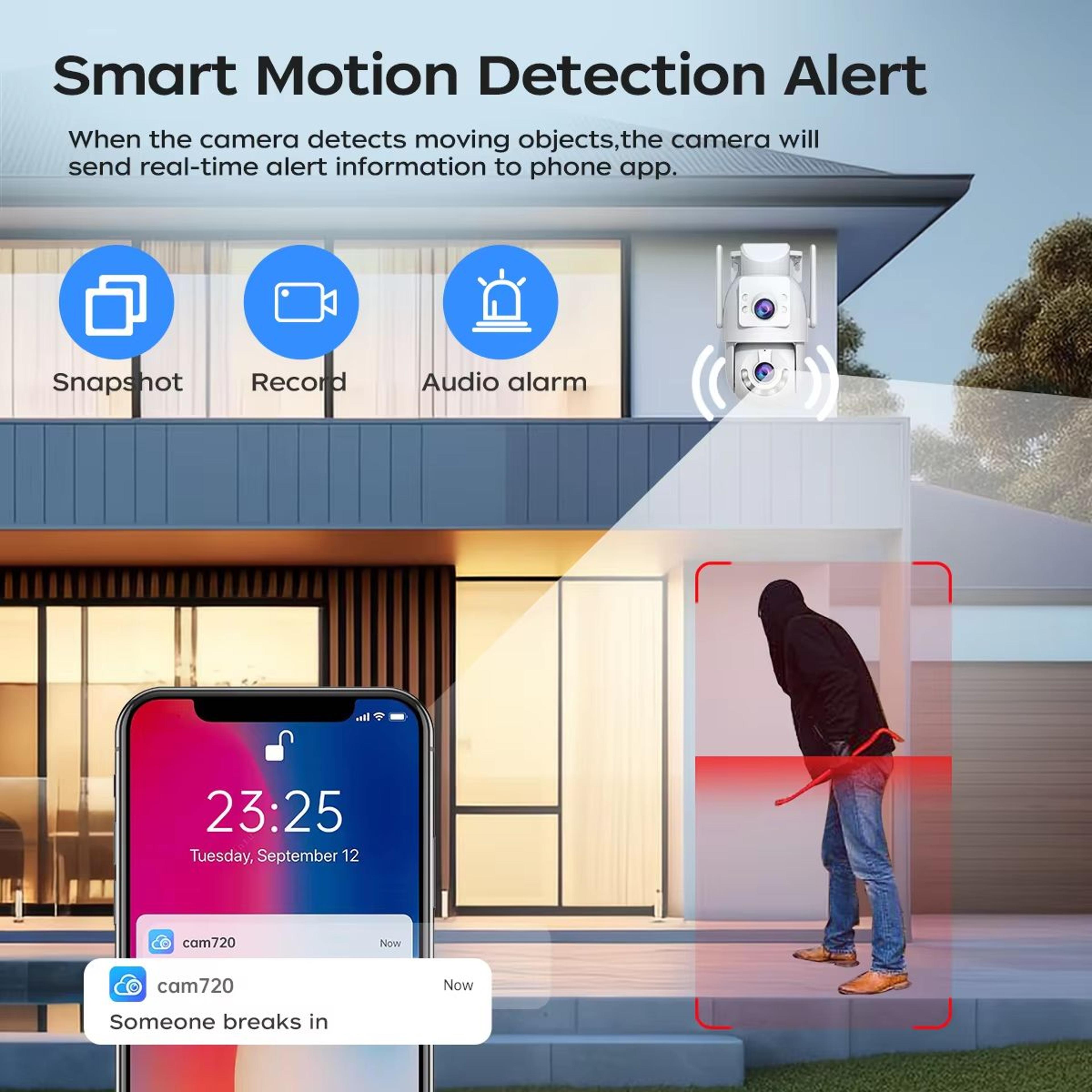 Jooan 4K 8MP Outdoor WiFi PTZ Security Camera With Dual Lens 5X Zoom And AI Tracking 3