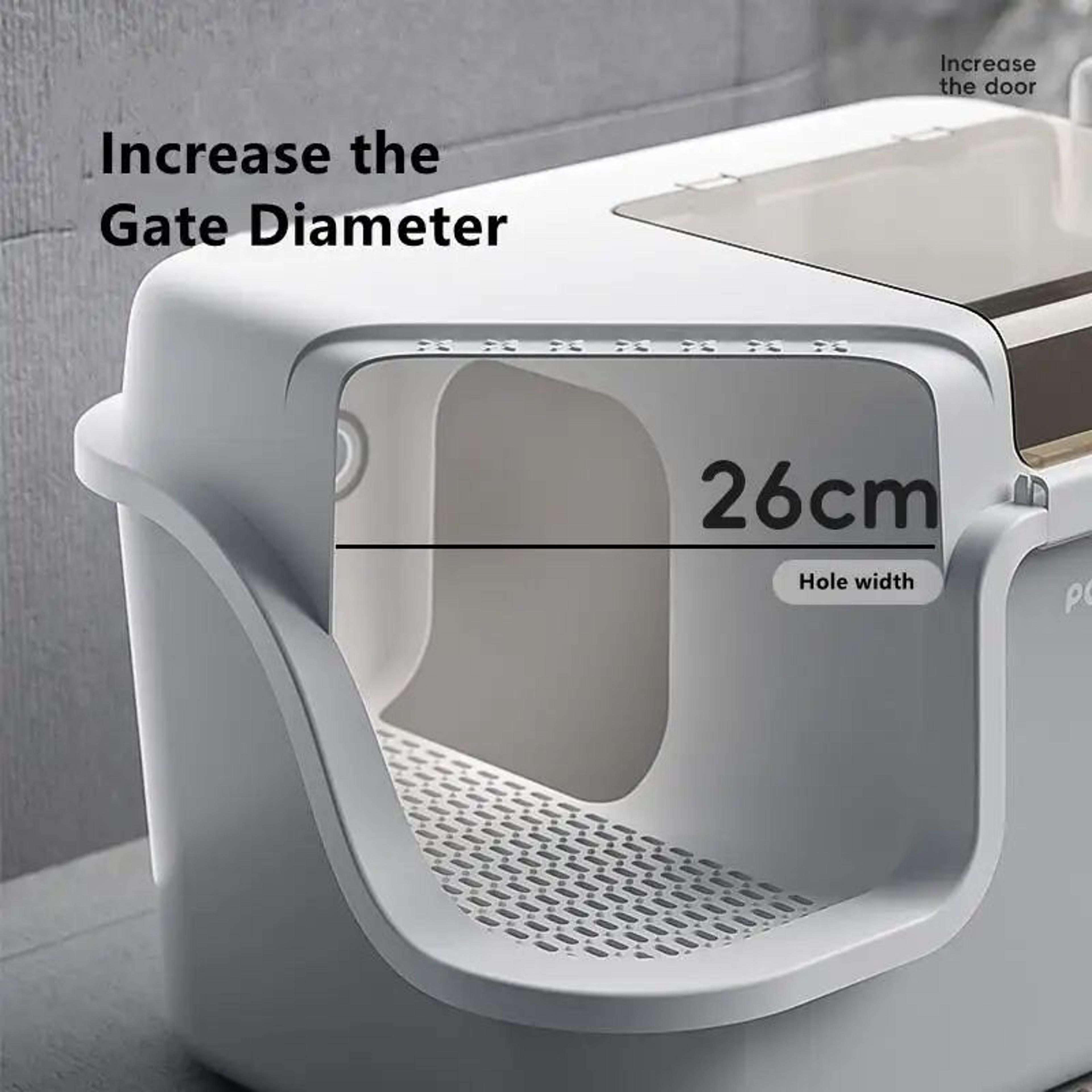 Large Corridor Style Enclosed Cat Litter Box With Lid Odor Control And Splash Proof Design 4
