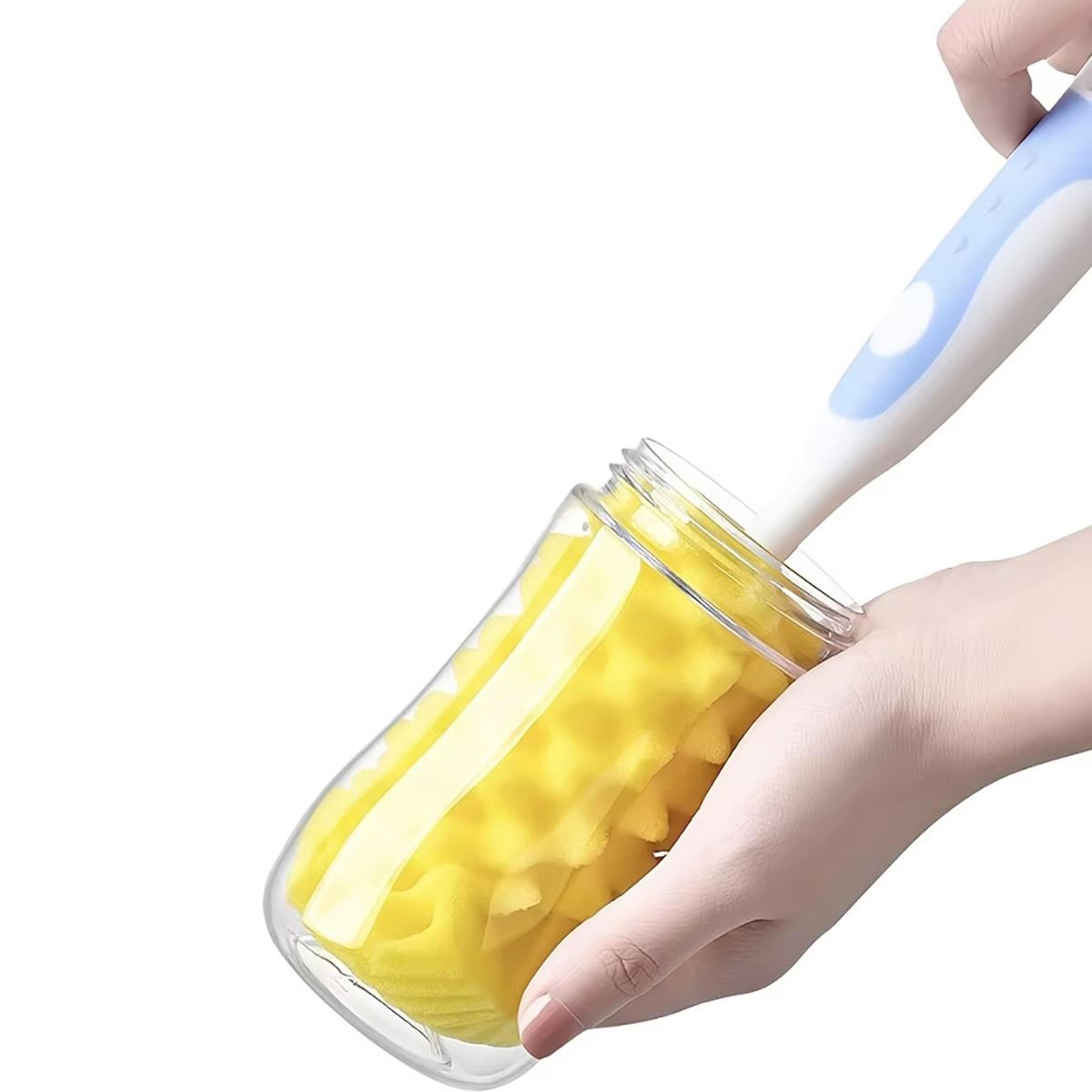 2in1 Soft Touch Sponge Baby Bottle Brush With Nipple Brush  Suction Cup 2