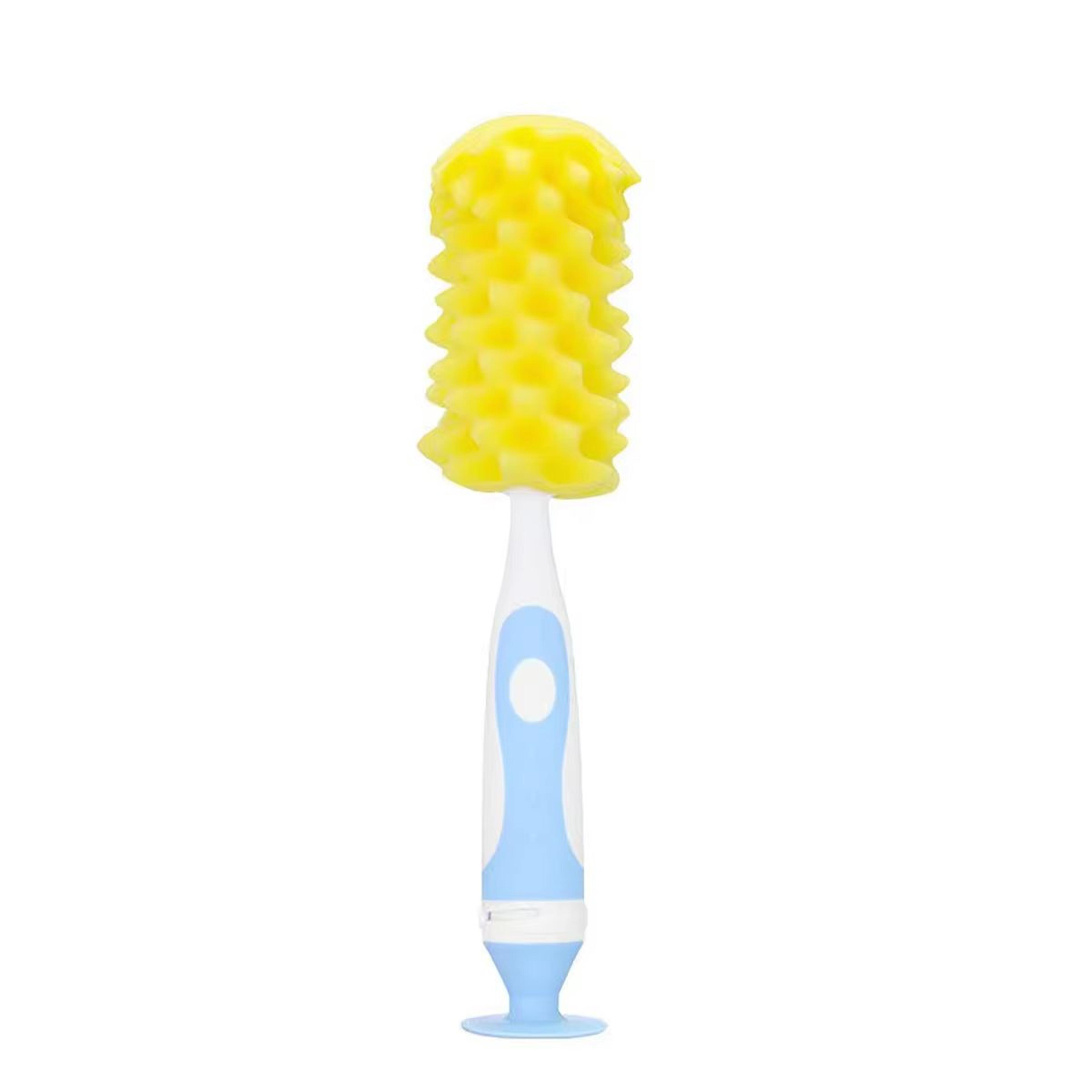2in1 Soft Touch Sponge Baby Bottle Brush With Nipple Brush  Suction Cup 7