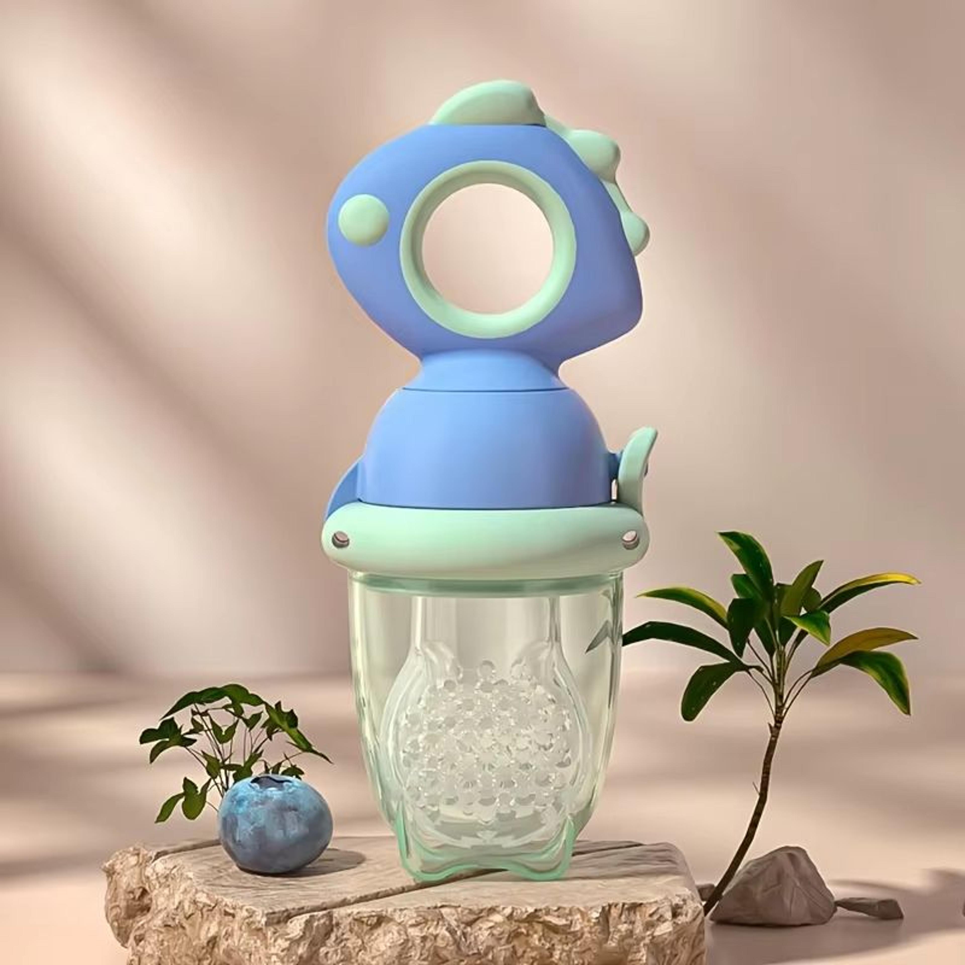 Dinosaur Rotate PushType Silicone Baby Fruit Feeder  Fresh Food Teething Tool 3