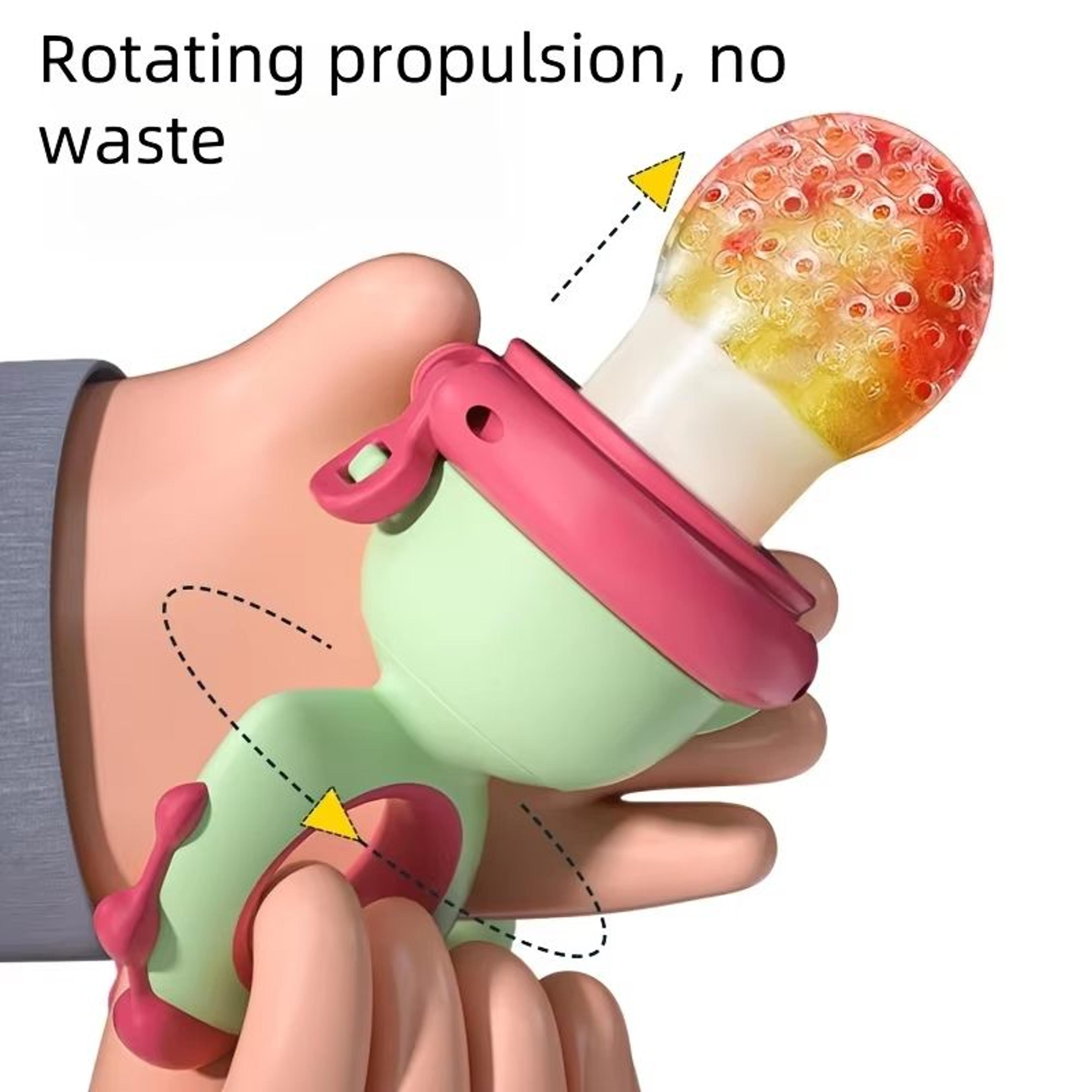 Dinosaur Rotate PushType Silicone Baby Fruit Feeder  Fresh Food Teething Tool 4