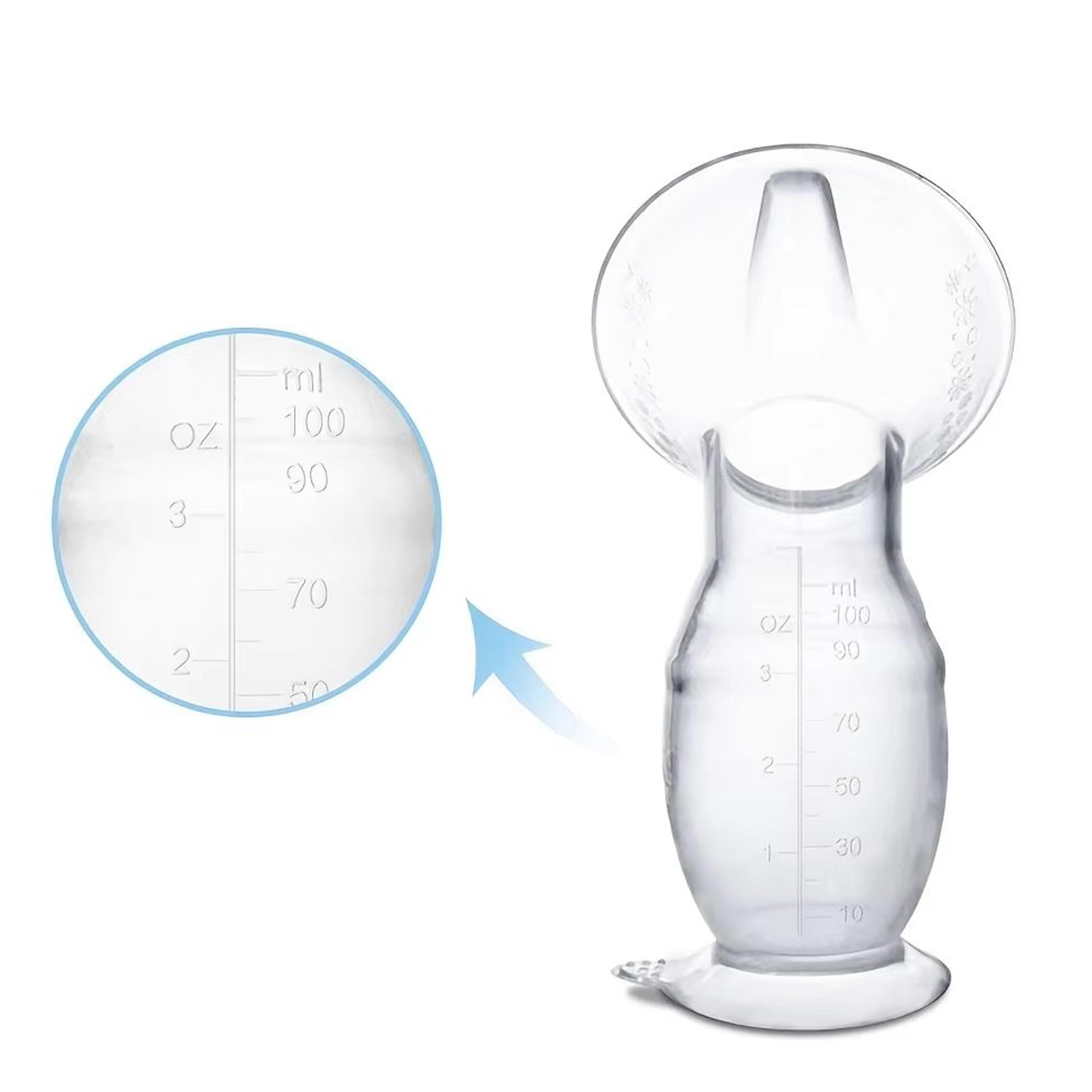 Manual Silicone Breastfeeding Pump With Scale  Diversion Trench  Quiet Pumping Milk Saver 5