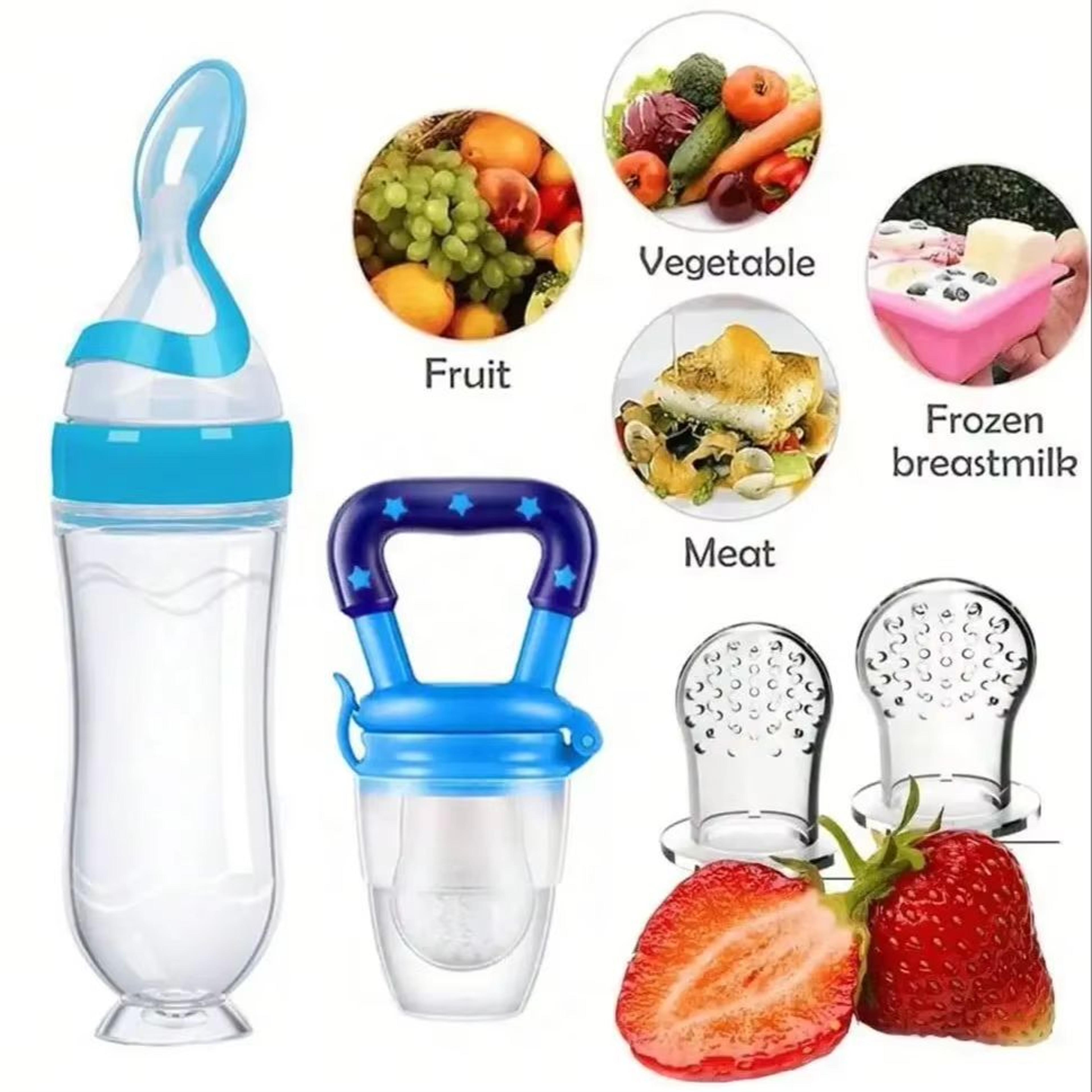 4Piece Baby Feeding Set With Suction Base Bottle Cereal  Fruit Feeders And Mesh Bags 7
