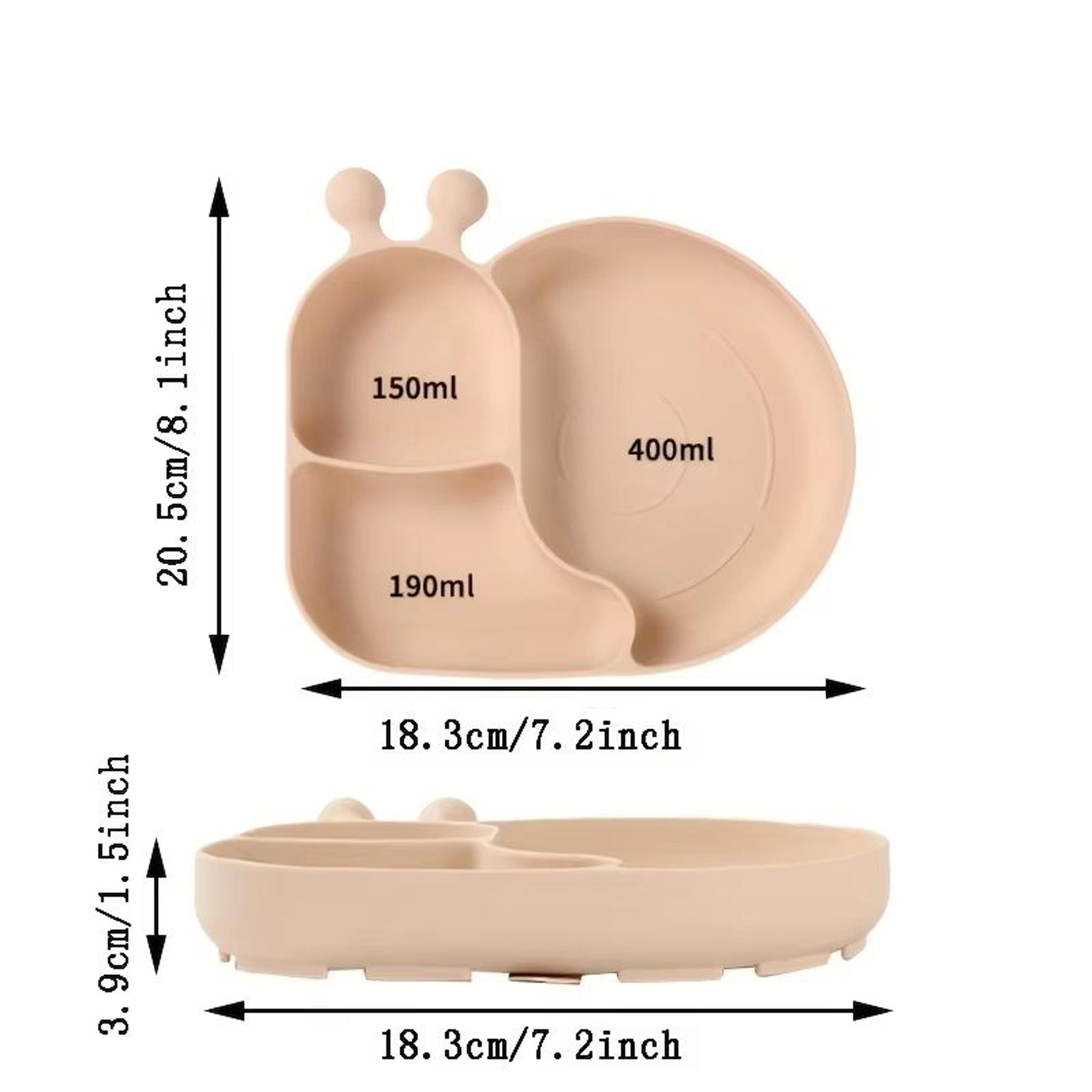 Silicone Baby Food Plates With Suction Cups 3Grid Cartoon Dinner Tableware For Toddlers 5