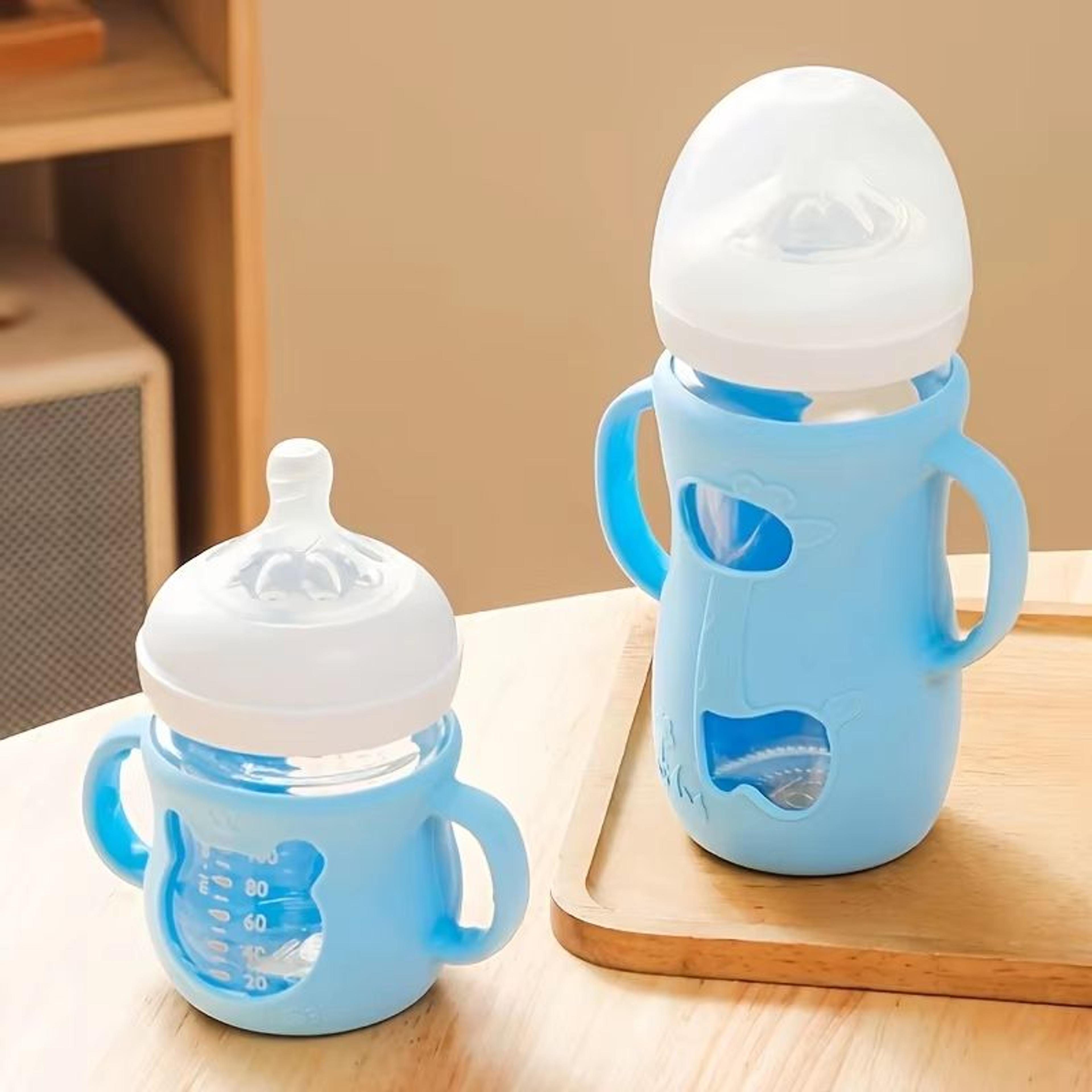 WideNeck Silicone Baby Bottle Sleeve With Handle  4oz120ml Feeding Bottle Protector 2