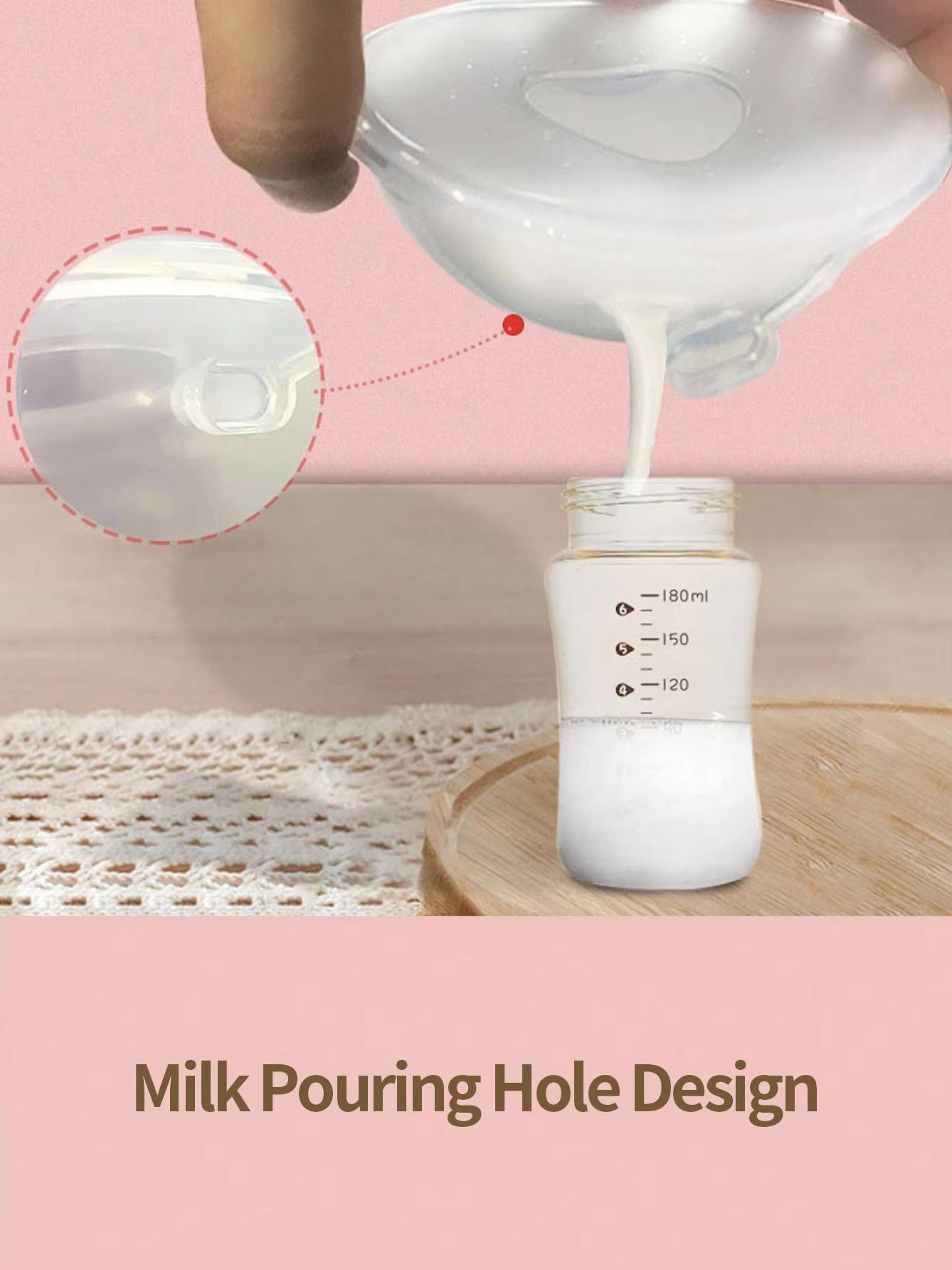 2Pack Silicone Breast Milk Collector Cups With Stand  Scale  Wearable Breast Shell Nursing Saver 3