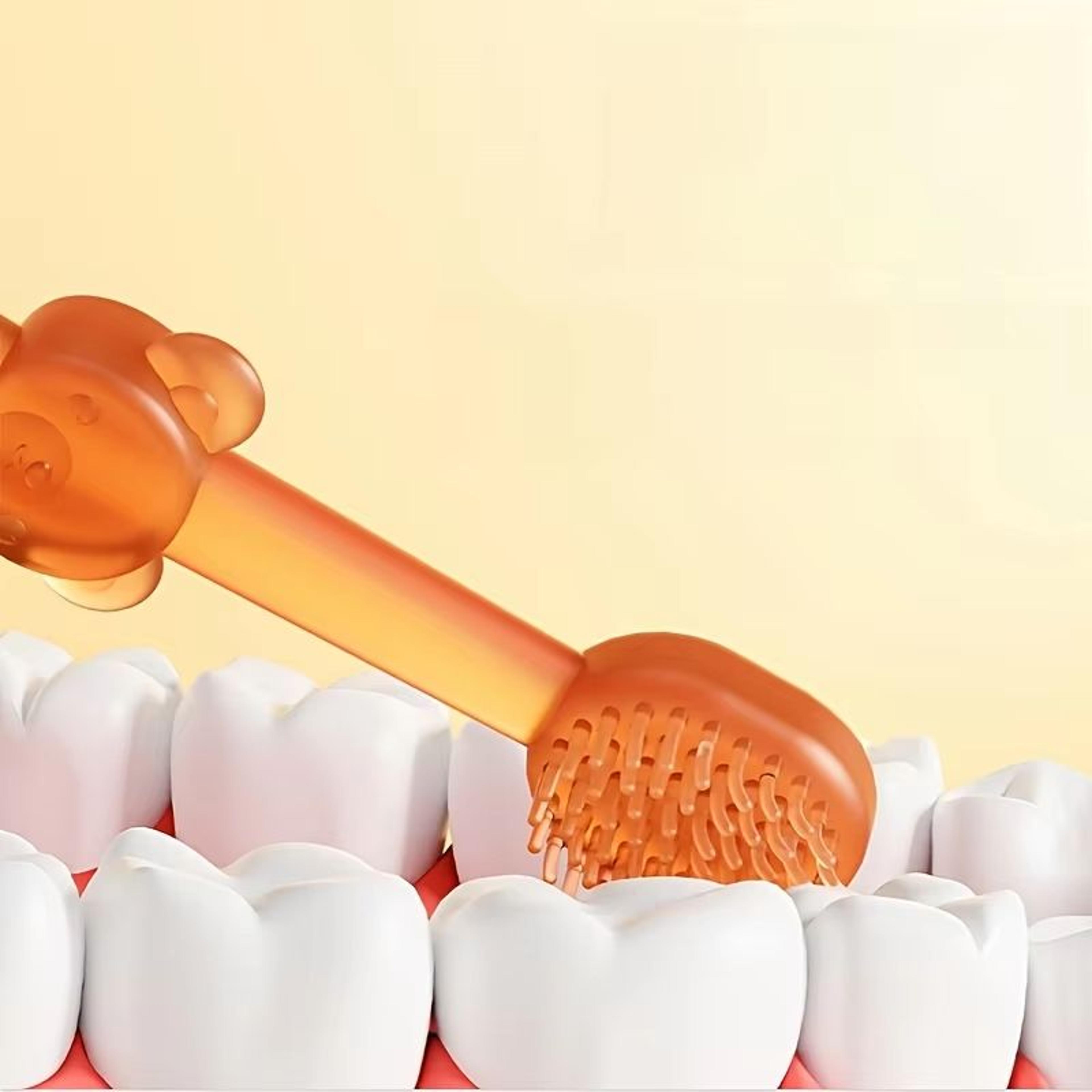 Portable 3Piece Silicone Baby Toothbrush Set With Wash Cup 4