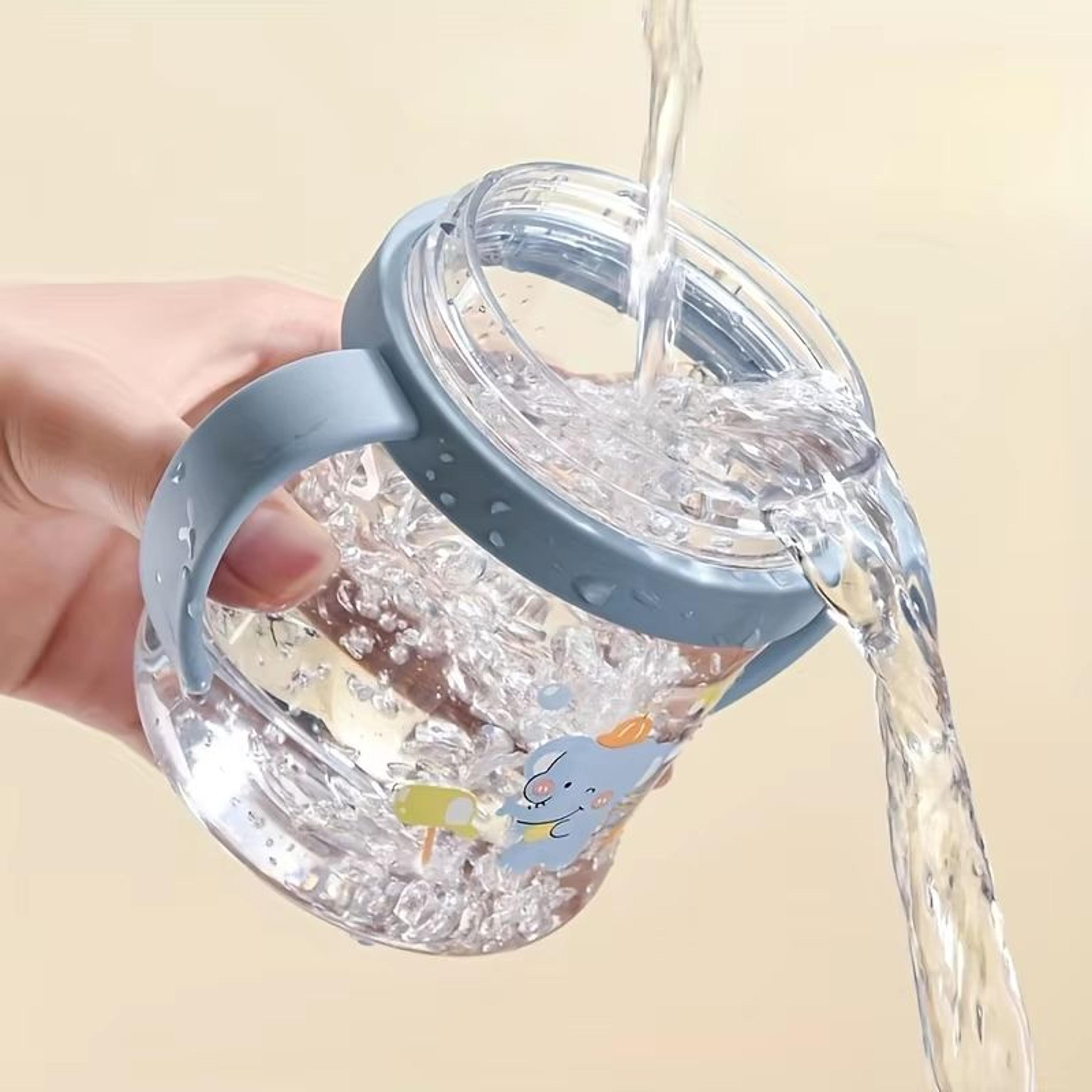 8 Oz Cute Cartoon Kids Straw Cup With Handle And Gravity Ball 3