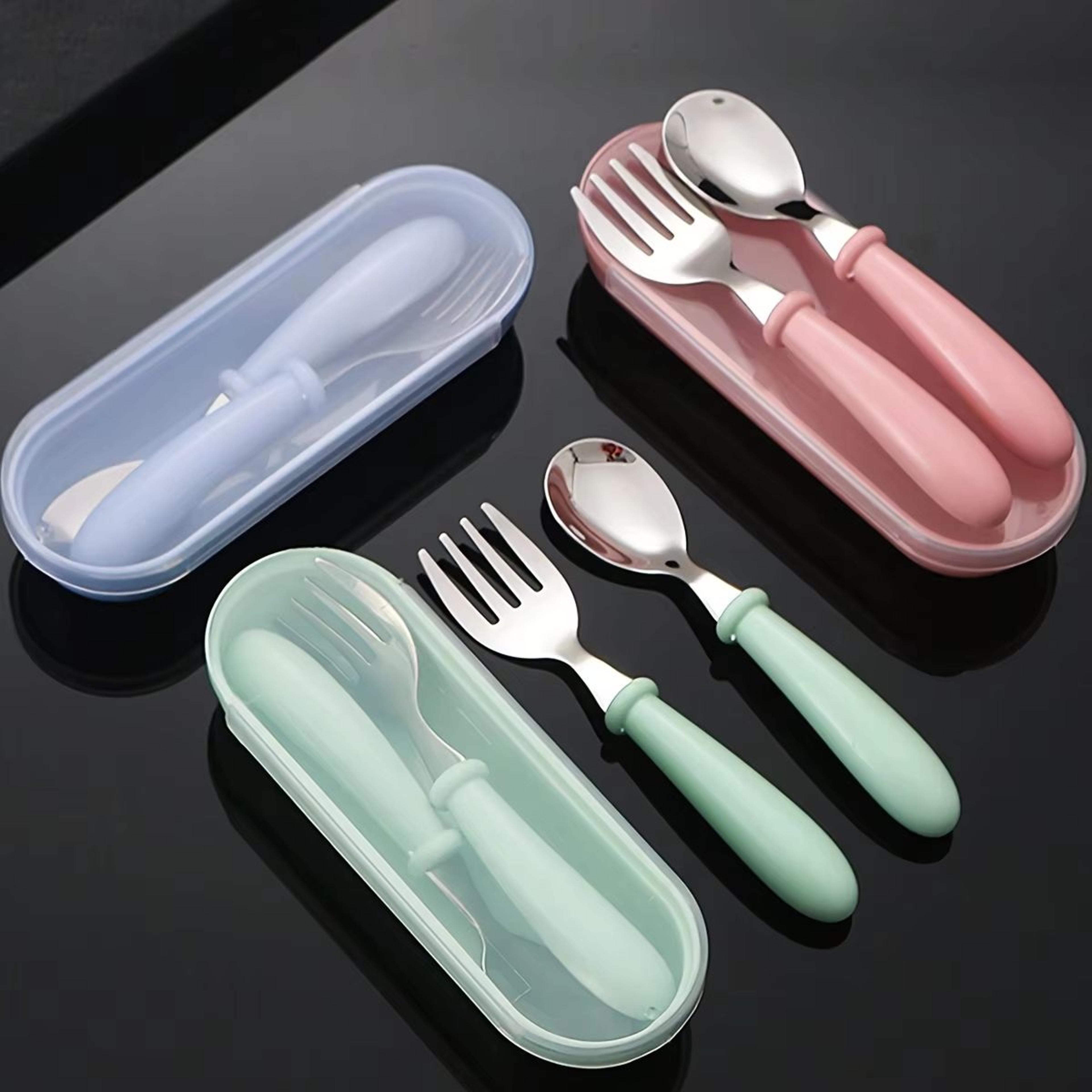 3Piece Portable 304 Stainless Steel Kids Spoon Fork Cutlery Set With Box 0