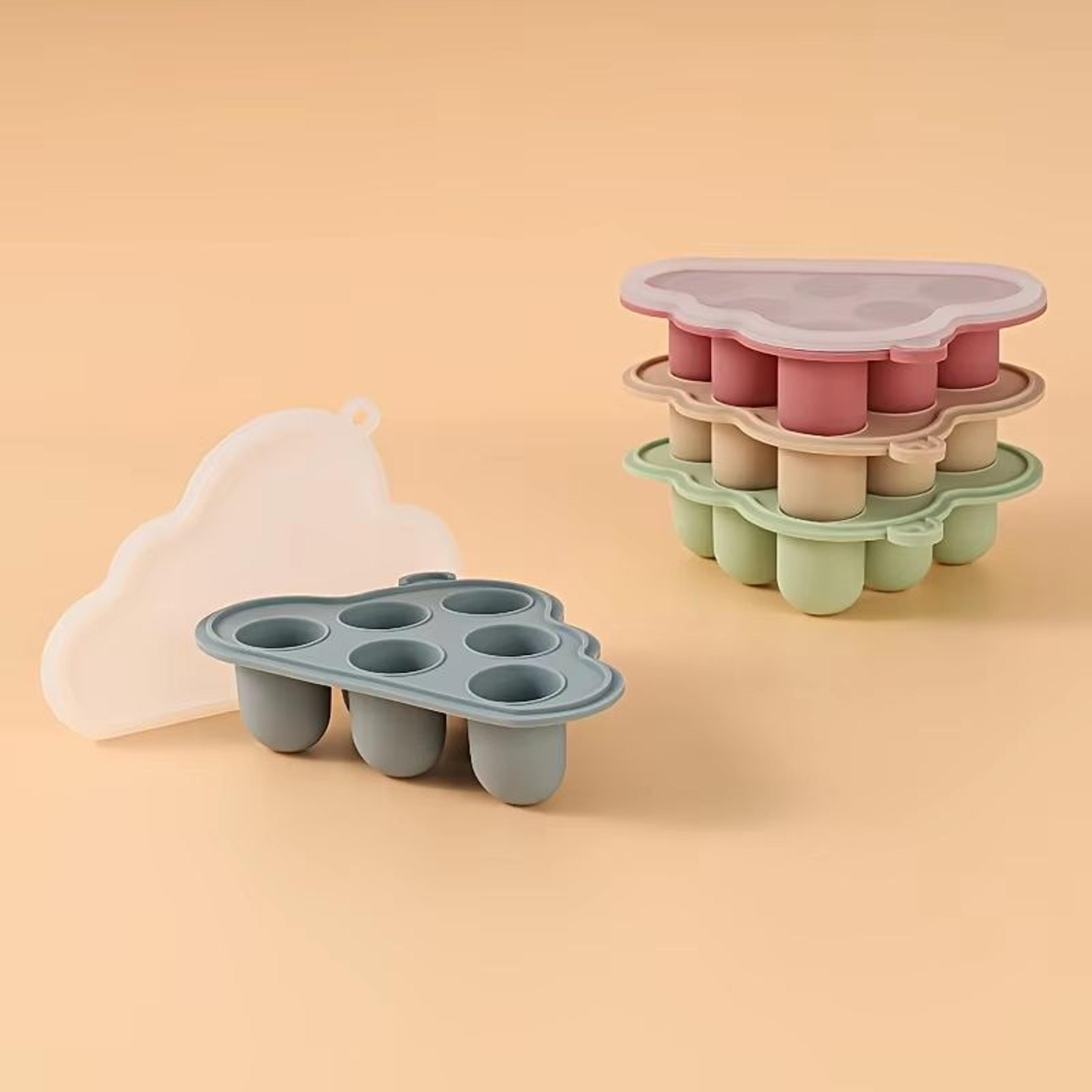 Mini Silicone Baby Freezer Food Tray With Lid For Fruit Veggies And Breast Milk 5