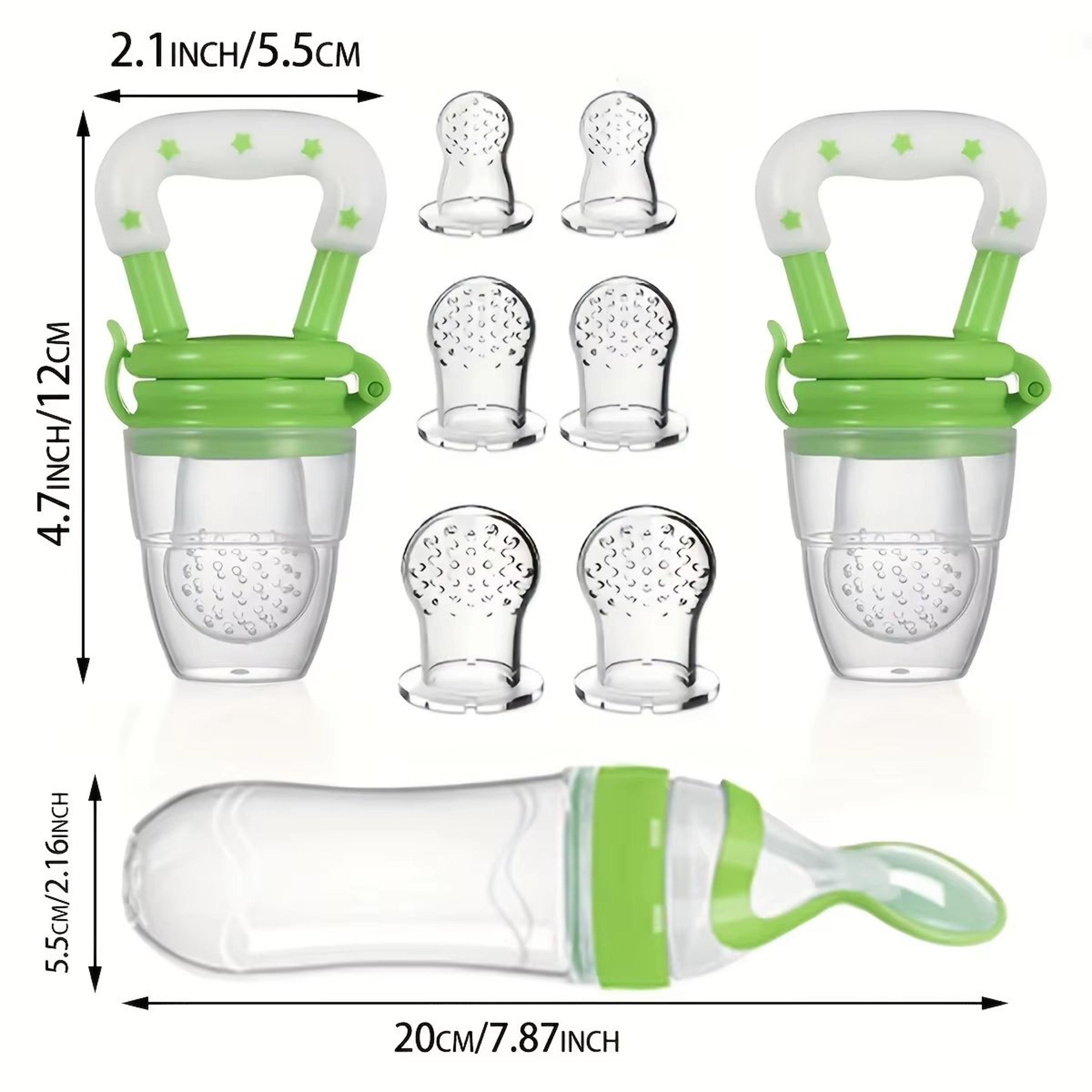 9Piece Baby Feeding Set With Silicone Squeeze Bottle Fruit Feeders And 6 Mesh Pouches 5
