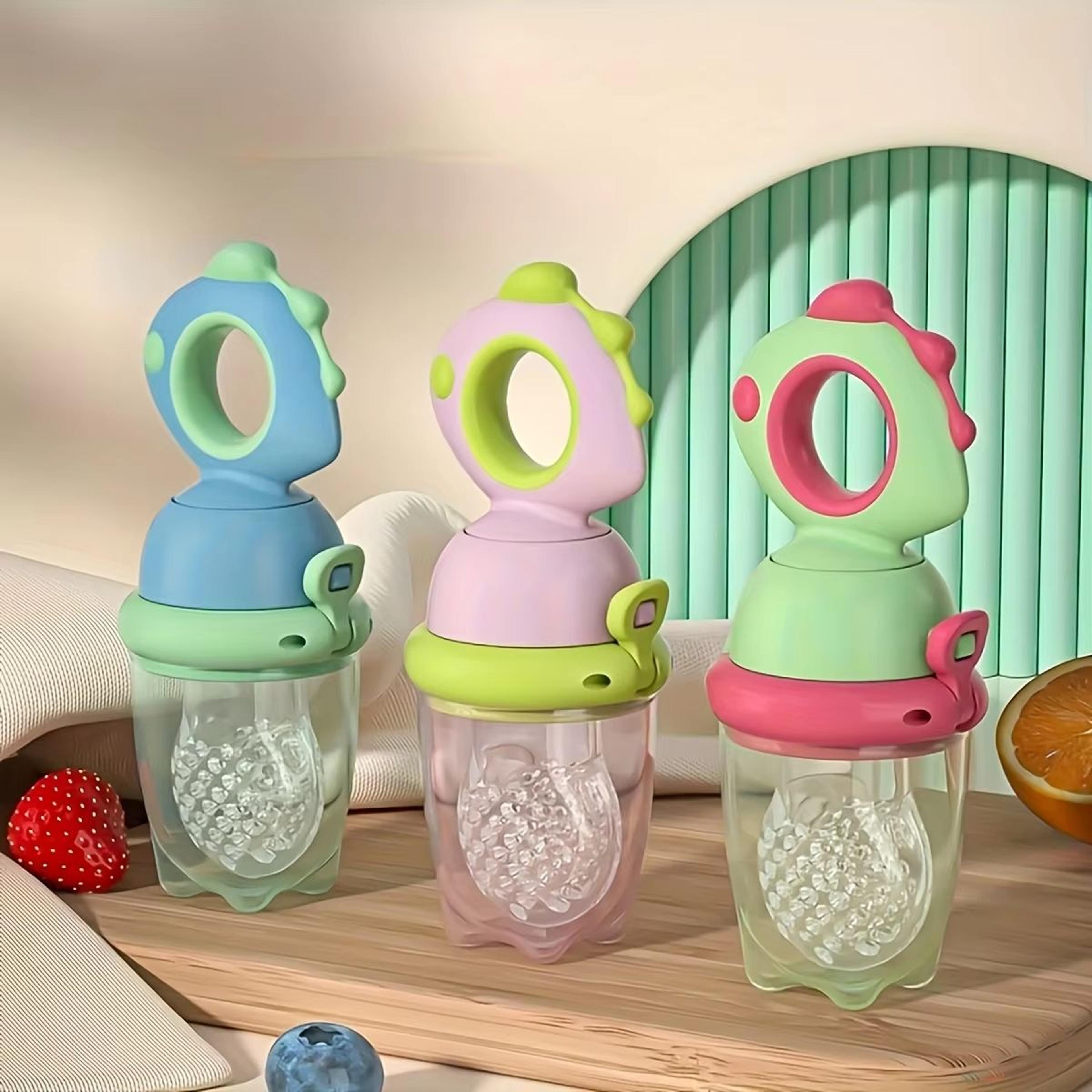 9Piece Silicone Baby Feeding Set With Dinosaur Rotating Fruit Feeder Squeeze Bottle And SML Silicon 4