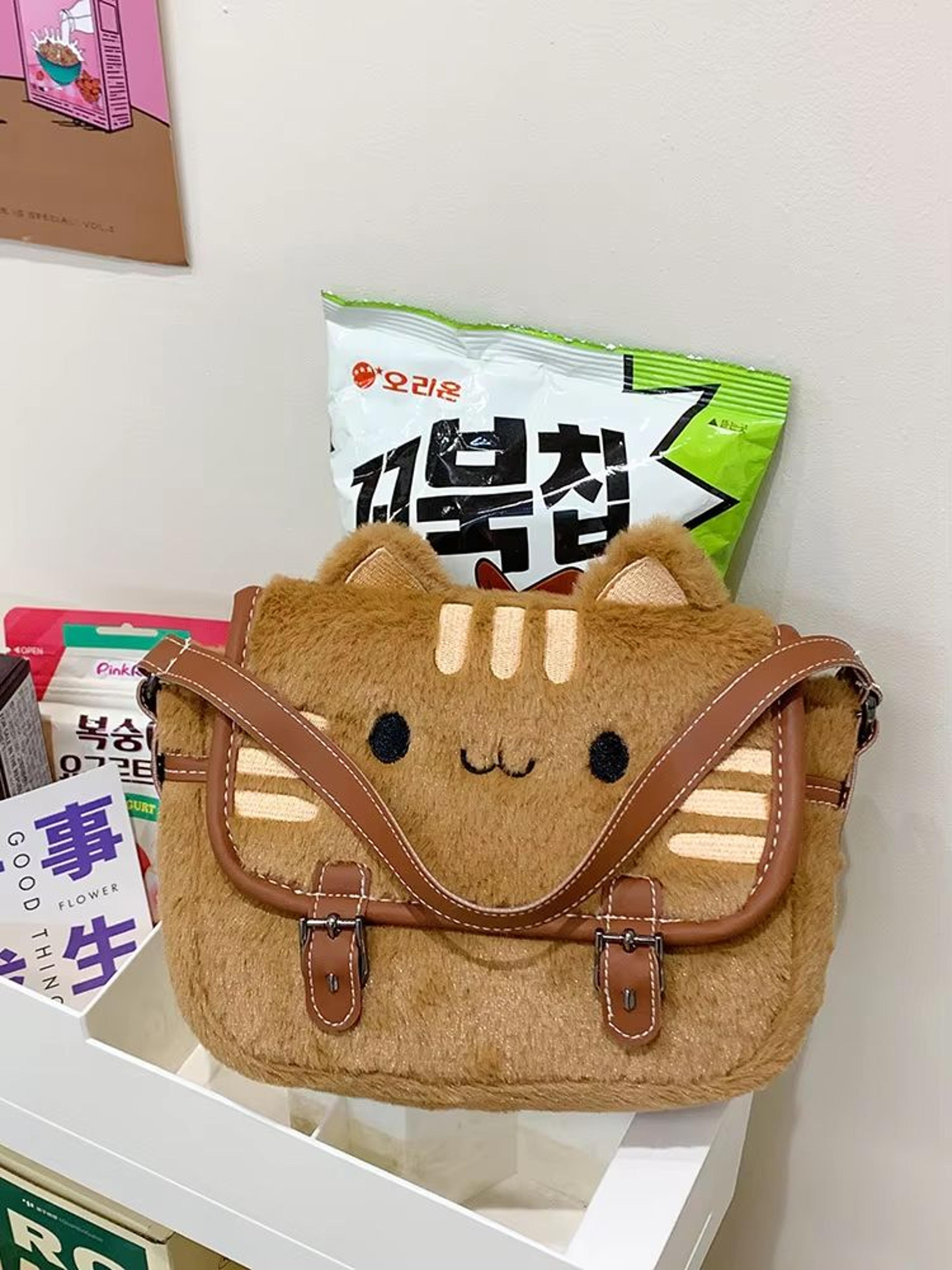 SweetWhiskers Cat Face Plush Crossbody Bag For Girls 9