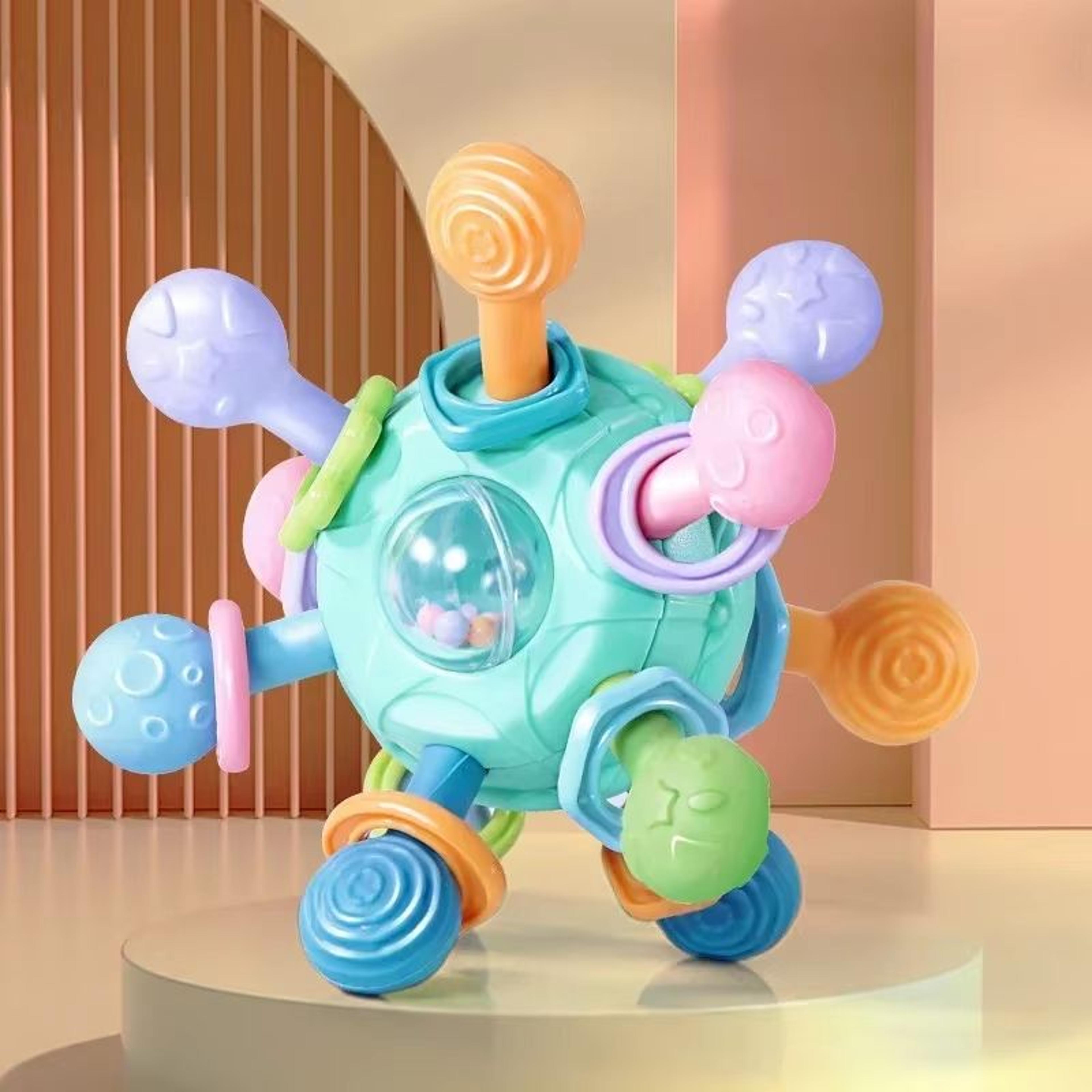 TinyTwirl Silicone Rotating Rattle Ball Baby Sensory Toy 1