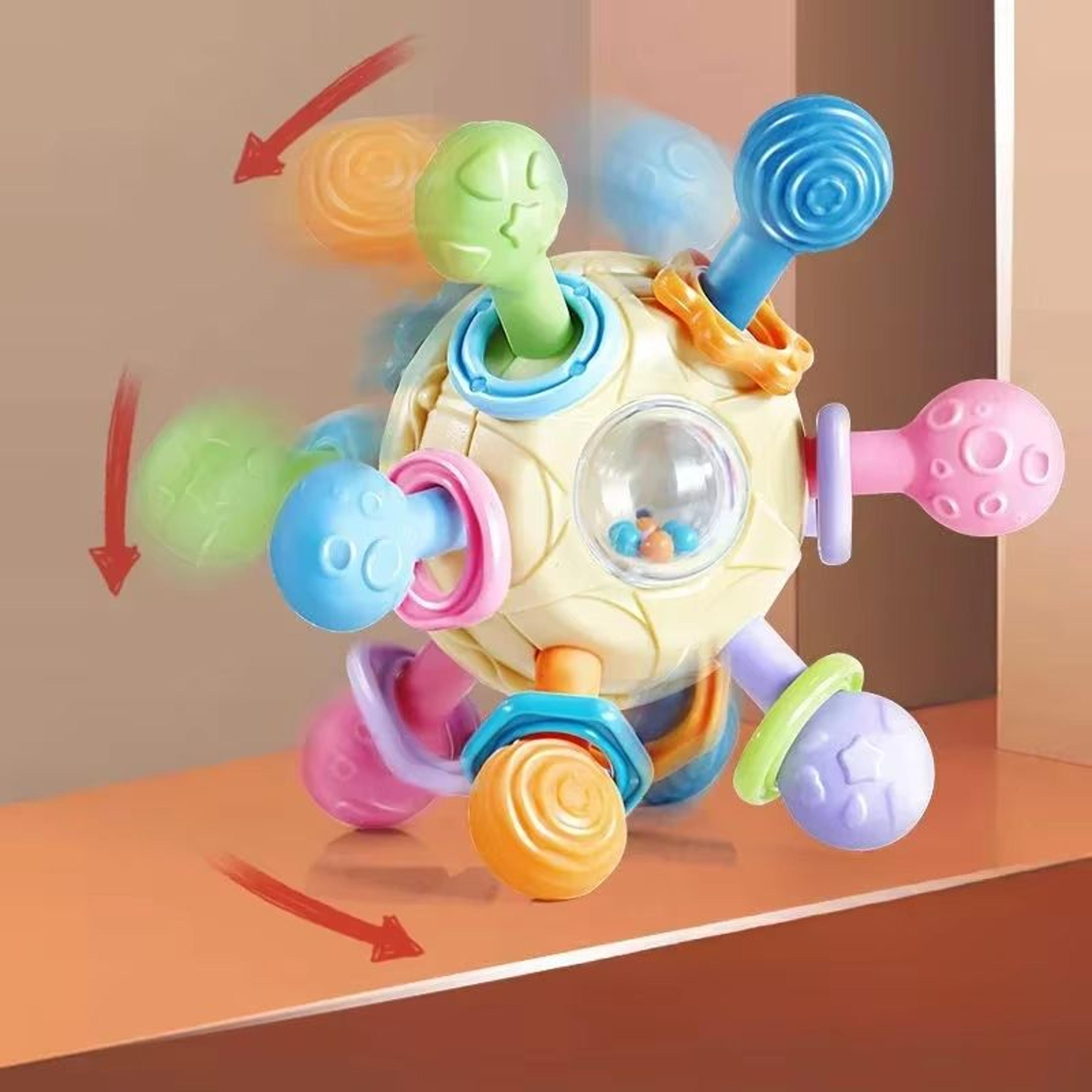 TinyTwirl Silicone Rotating Rattle Ball Baby Sensory Toy 2
