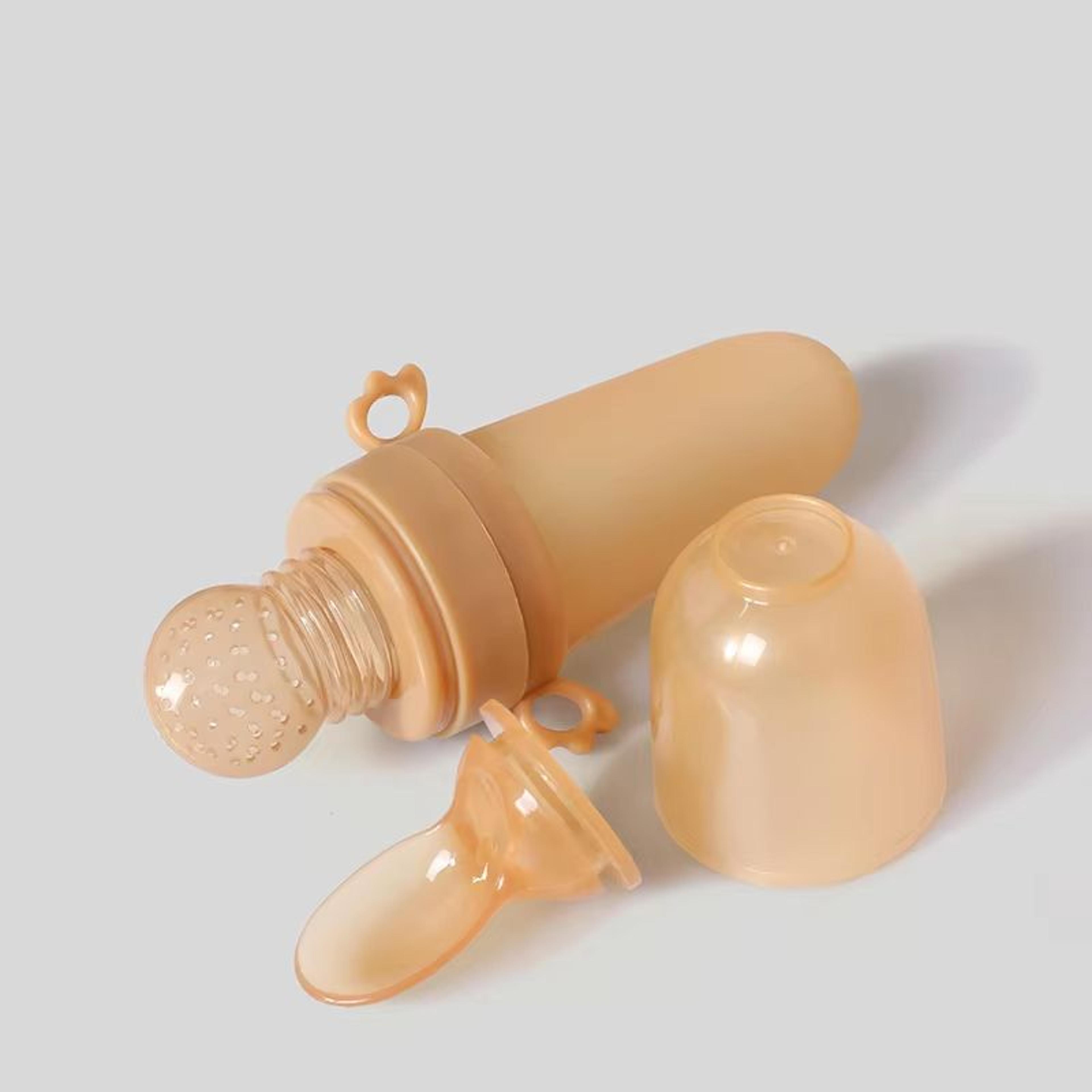 Silicone Baby Squeeze Feeding Bottle With Rice Cereal Spoon Trainer 0