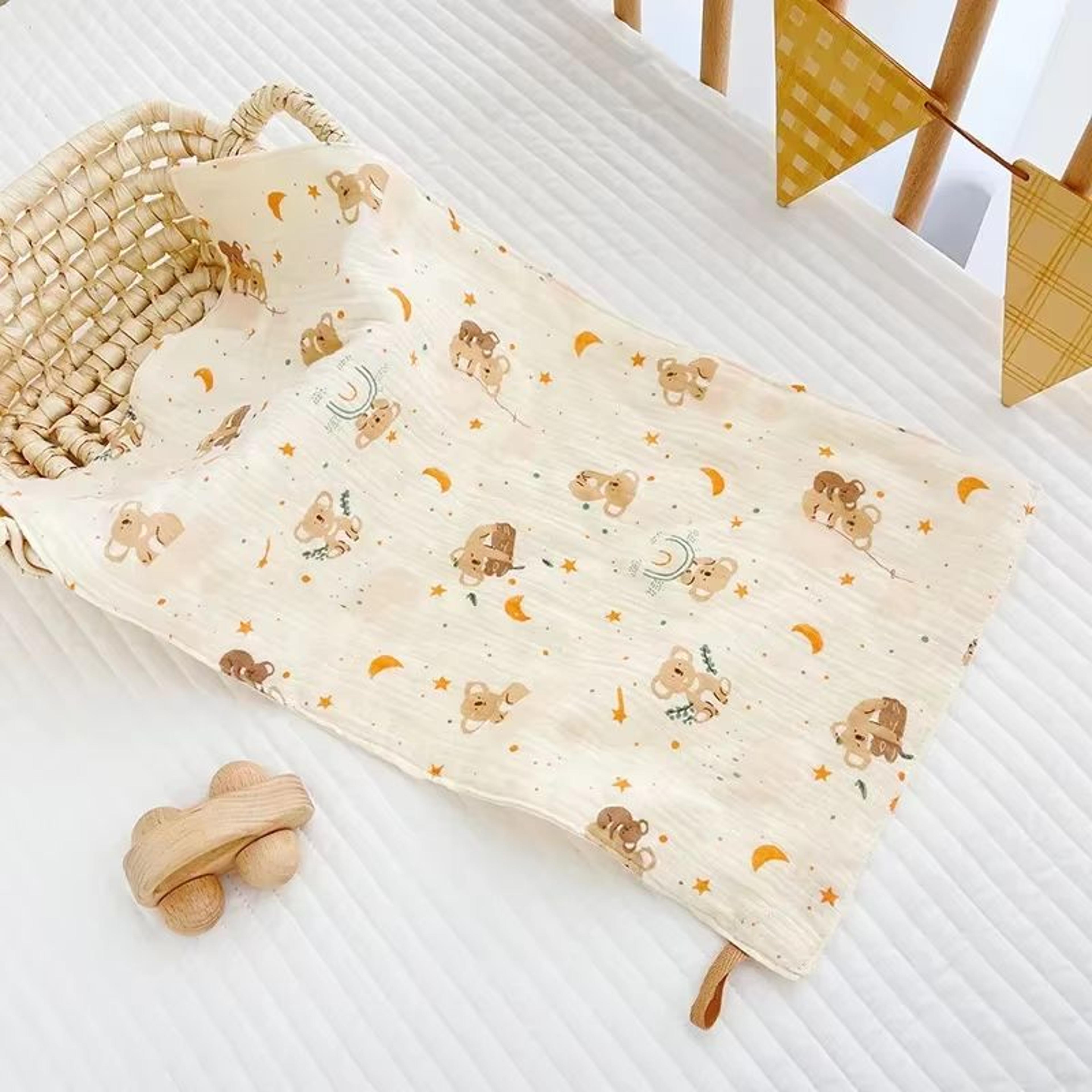 PureSoft 4Layer Cotton Muslin Baby Face Towels And Long Burp Cloths 9